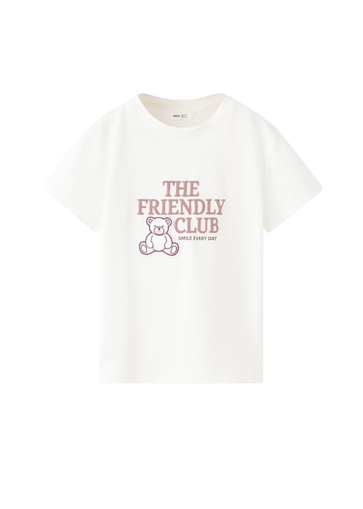 MANGO KIDS Tricou OSITO mauve / mov zmeură / alb