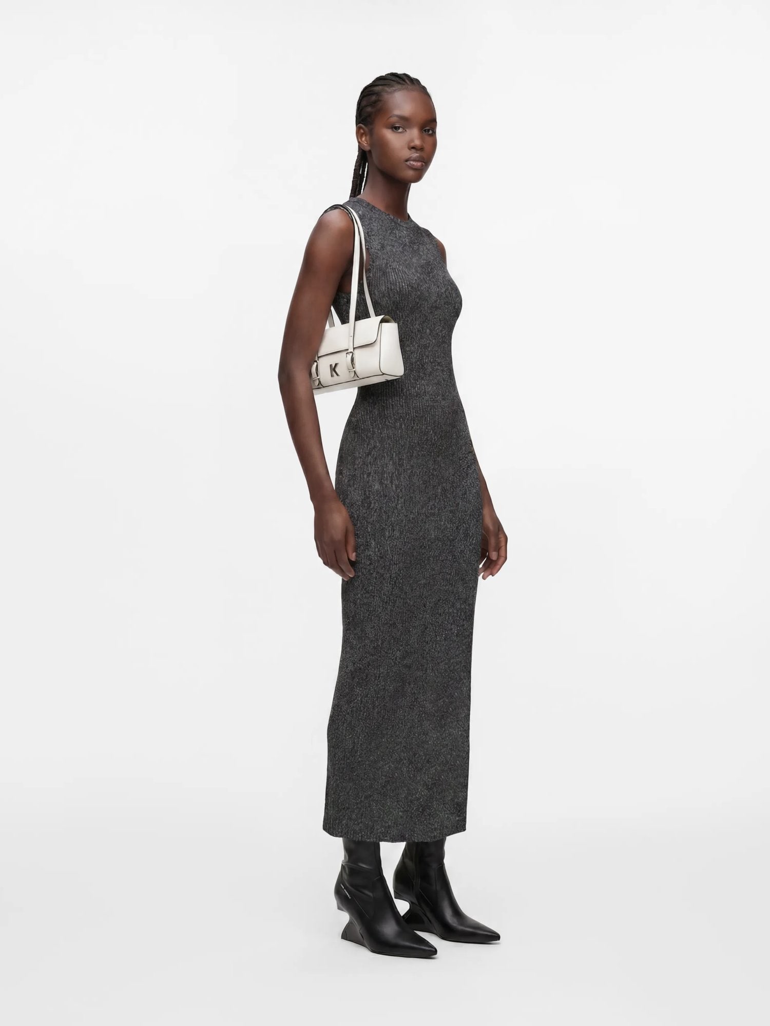 KARL LAGERFELD JEANS Vestido de punto antracita – imagen 3