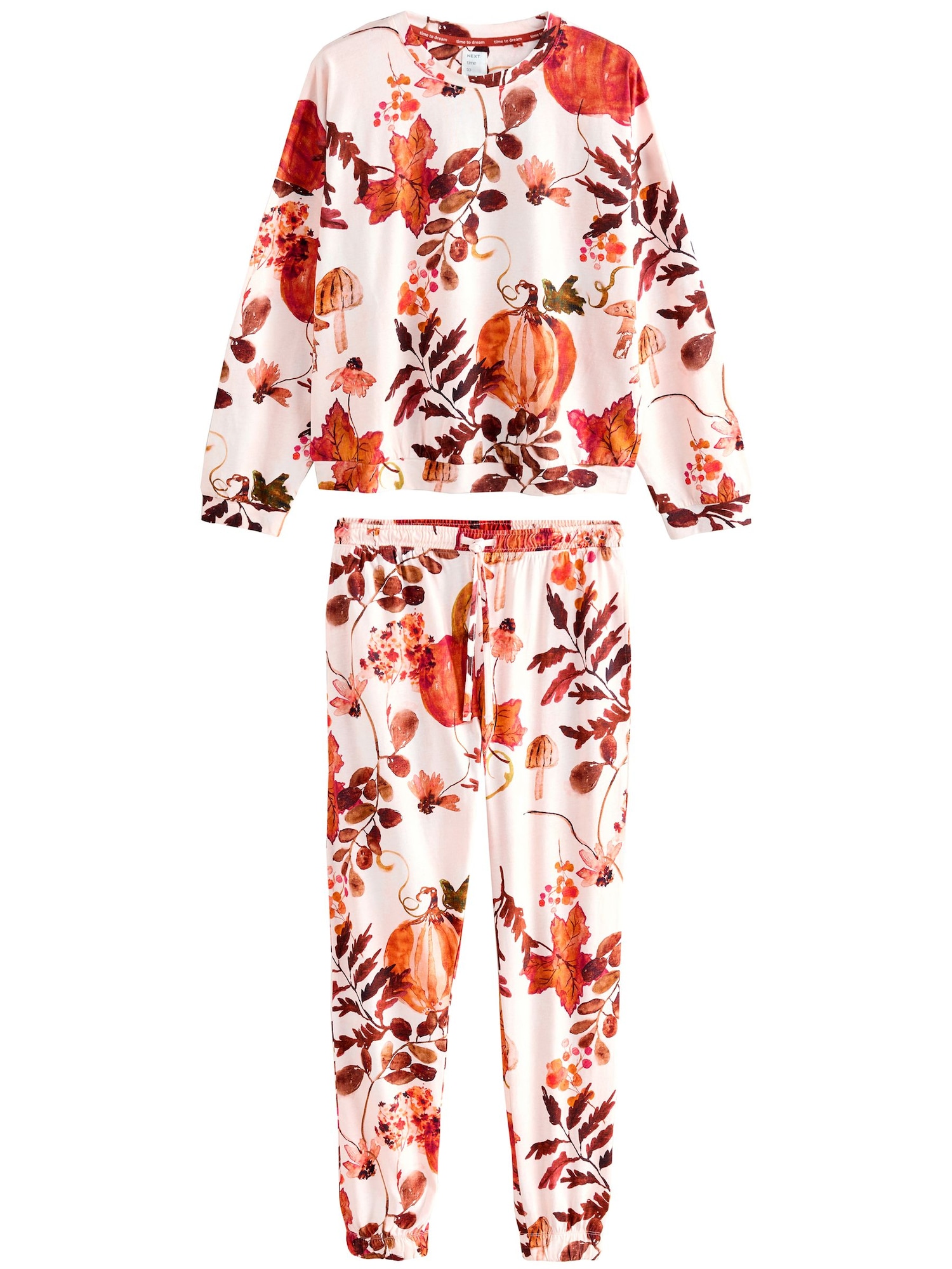 Next Pijama  nisipiu / maro / portocaliu homar / roșu rodie