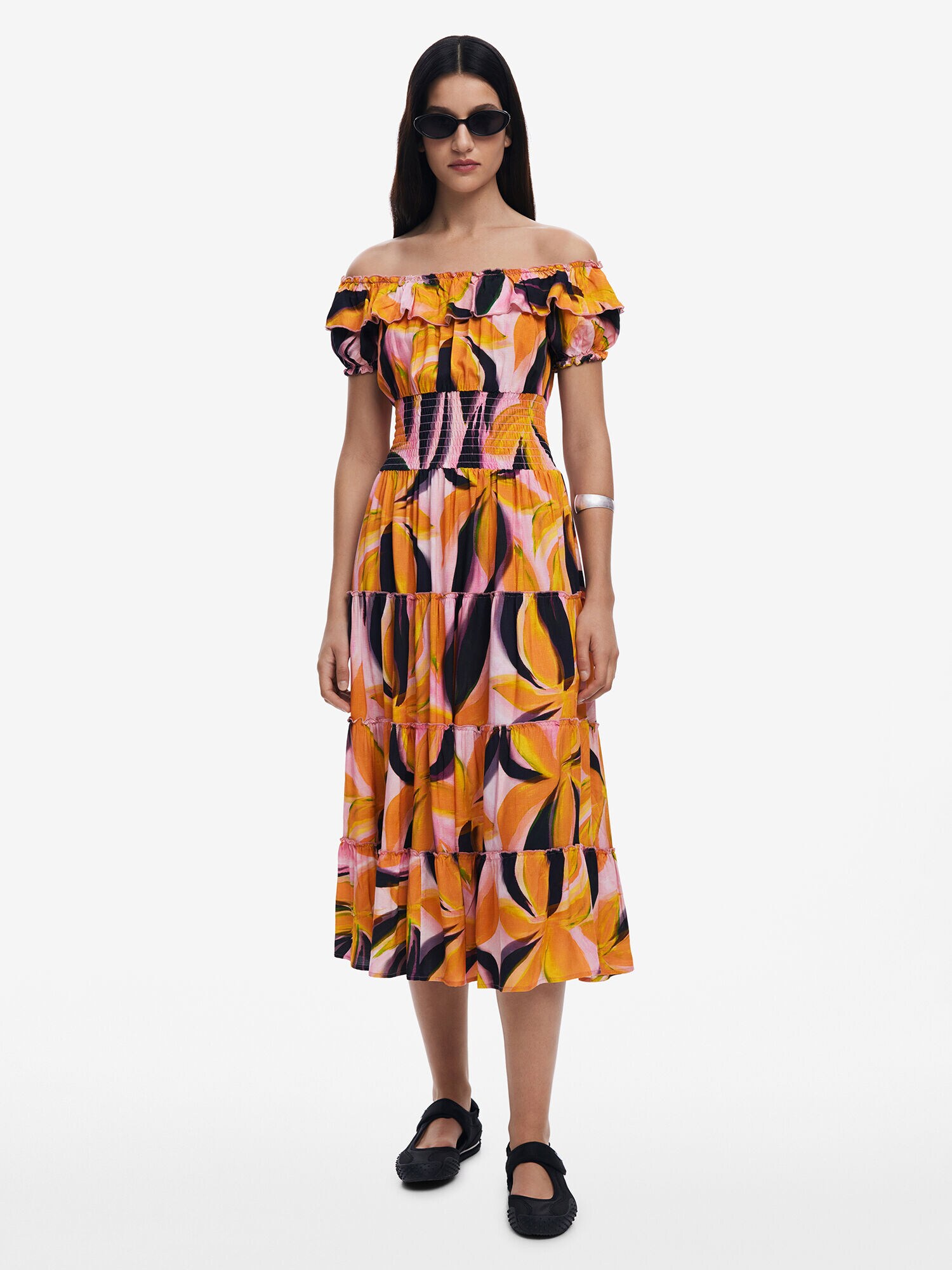 Desigual Ruha  sárga / narancs / pasztellpiros / fekete termék 2. képe