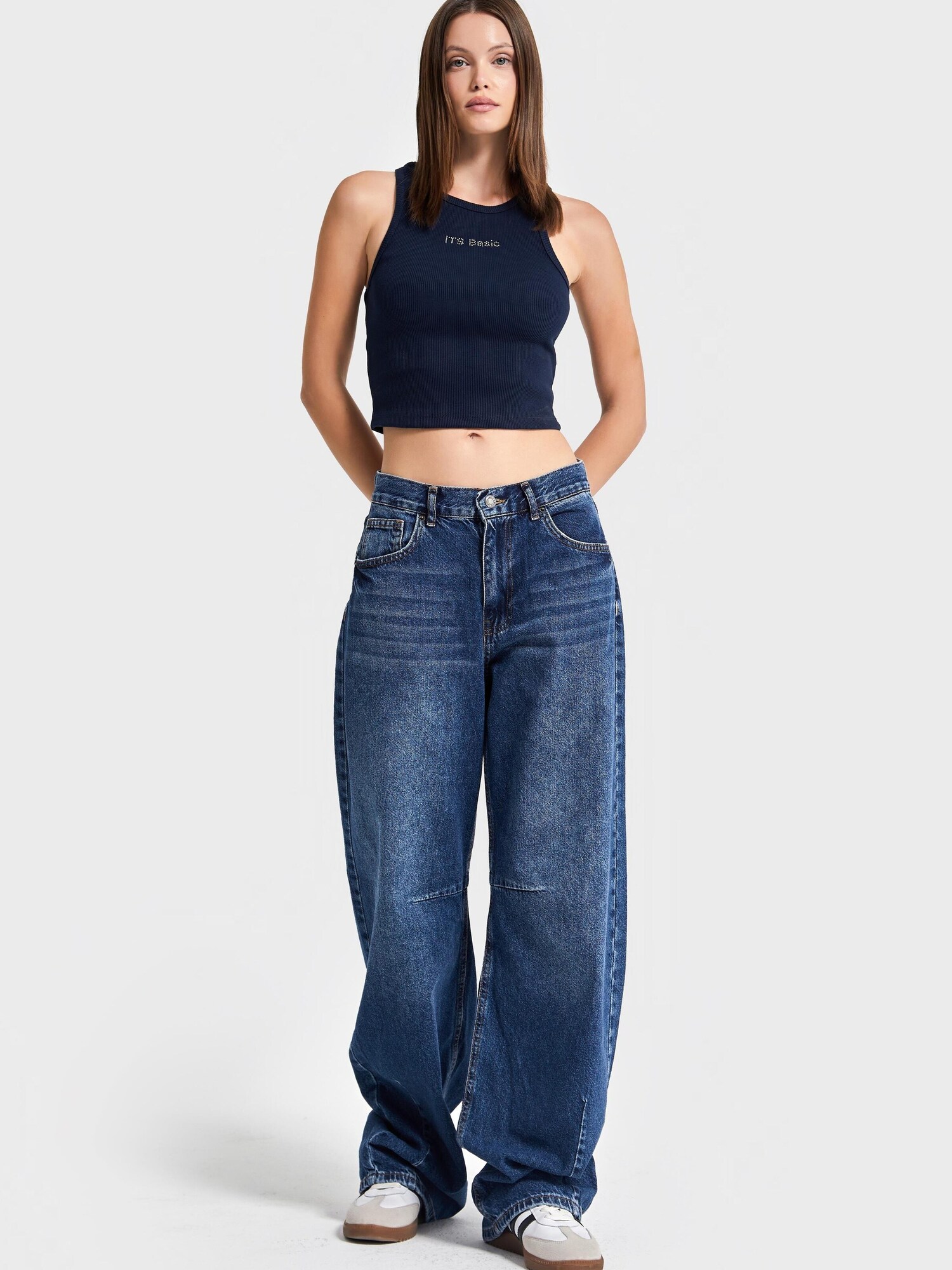 It's Basic Its Basic Jeans Luna Baggy Mid Rise Jeans (Lenght 30)