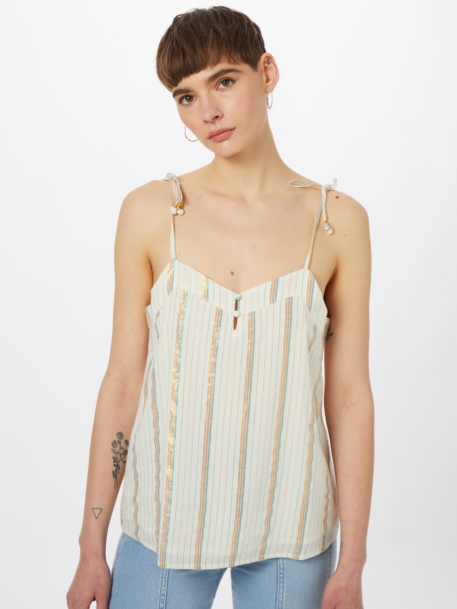 VERO MODA Top 'SAVANNAH'  bézs / arany / jáde / rózsaszín termék 2. képe