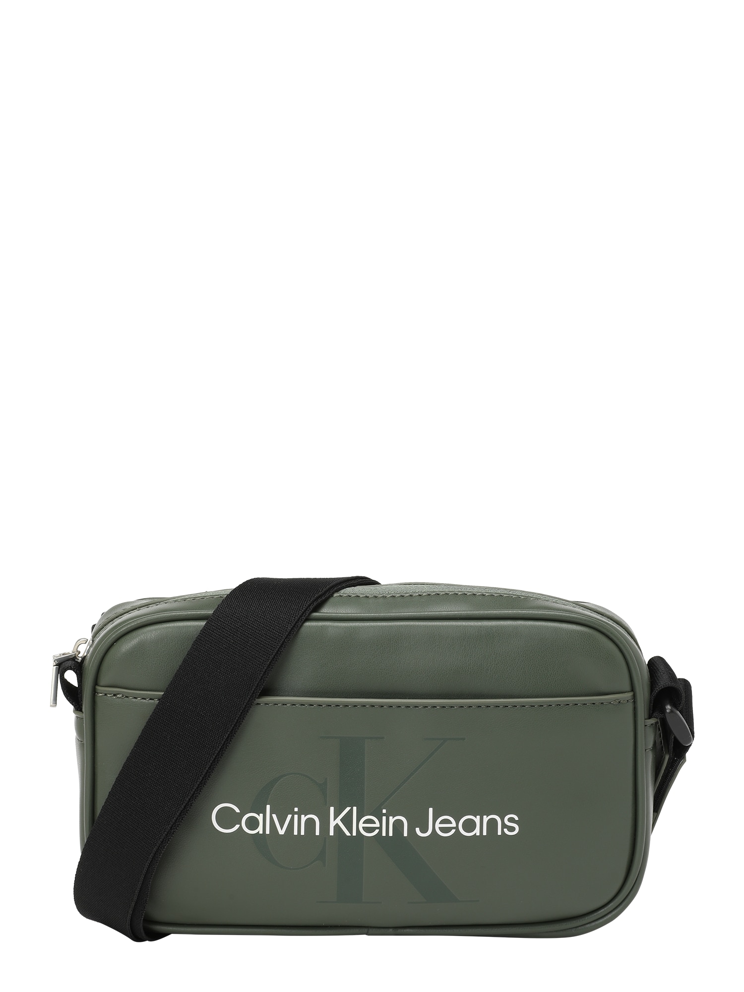 Calvin Klein Jeans Чанта за през рамо тип преметка  тъмнозелено / черно / бяло