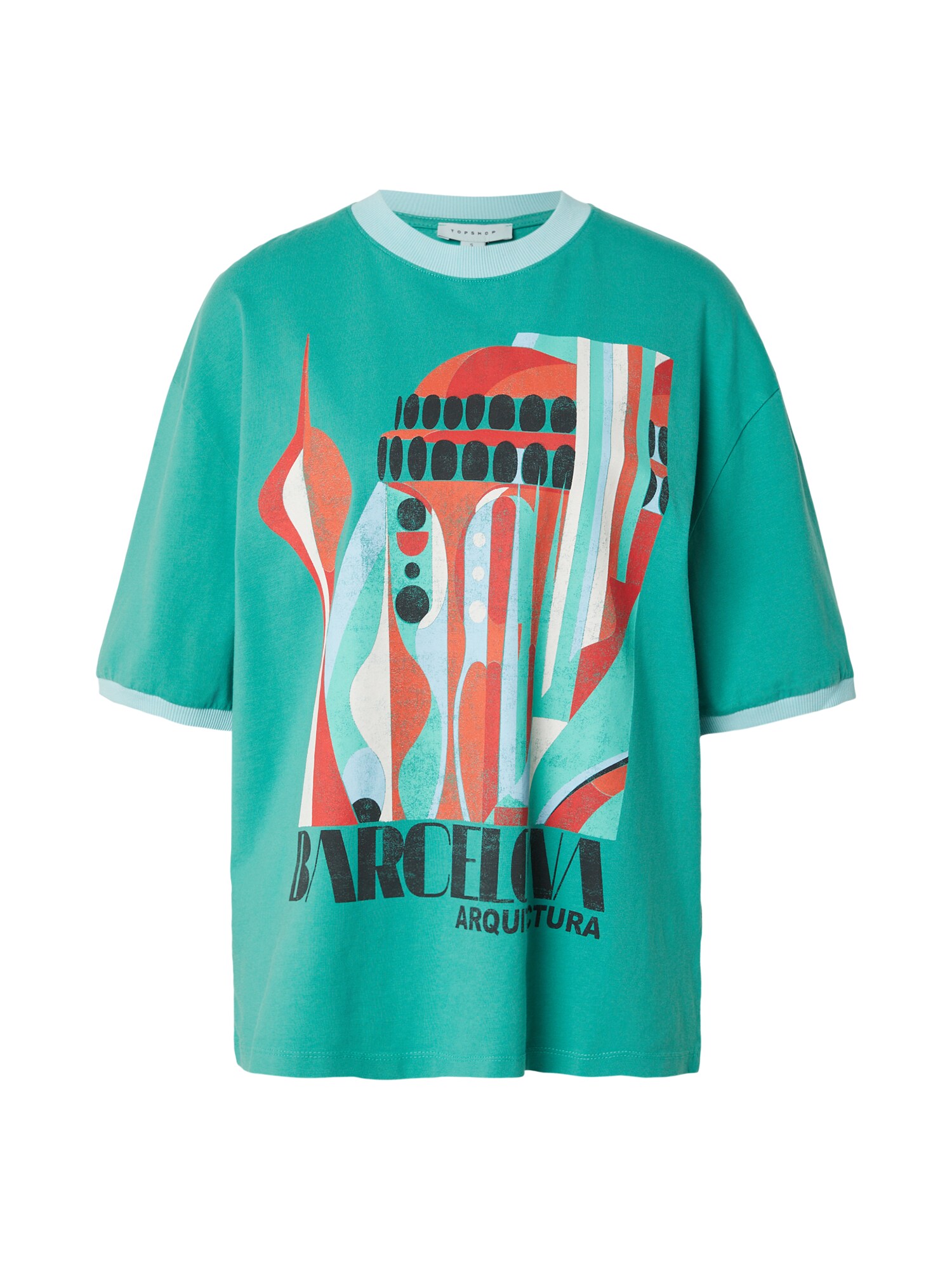 TOPSHOP Tričko  svetlomodrá / zelená / červená / biela