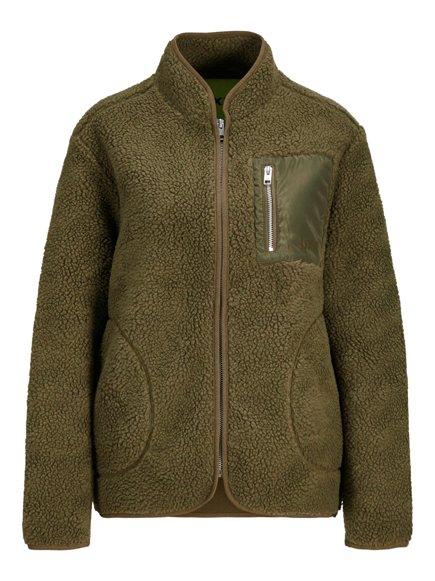 JJXX Jachetă  fleece 'Julie'  oliv / alb