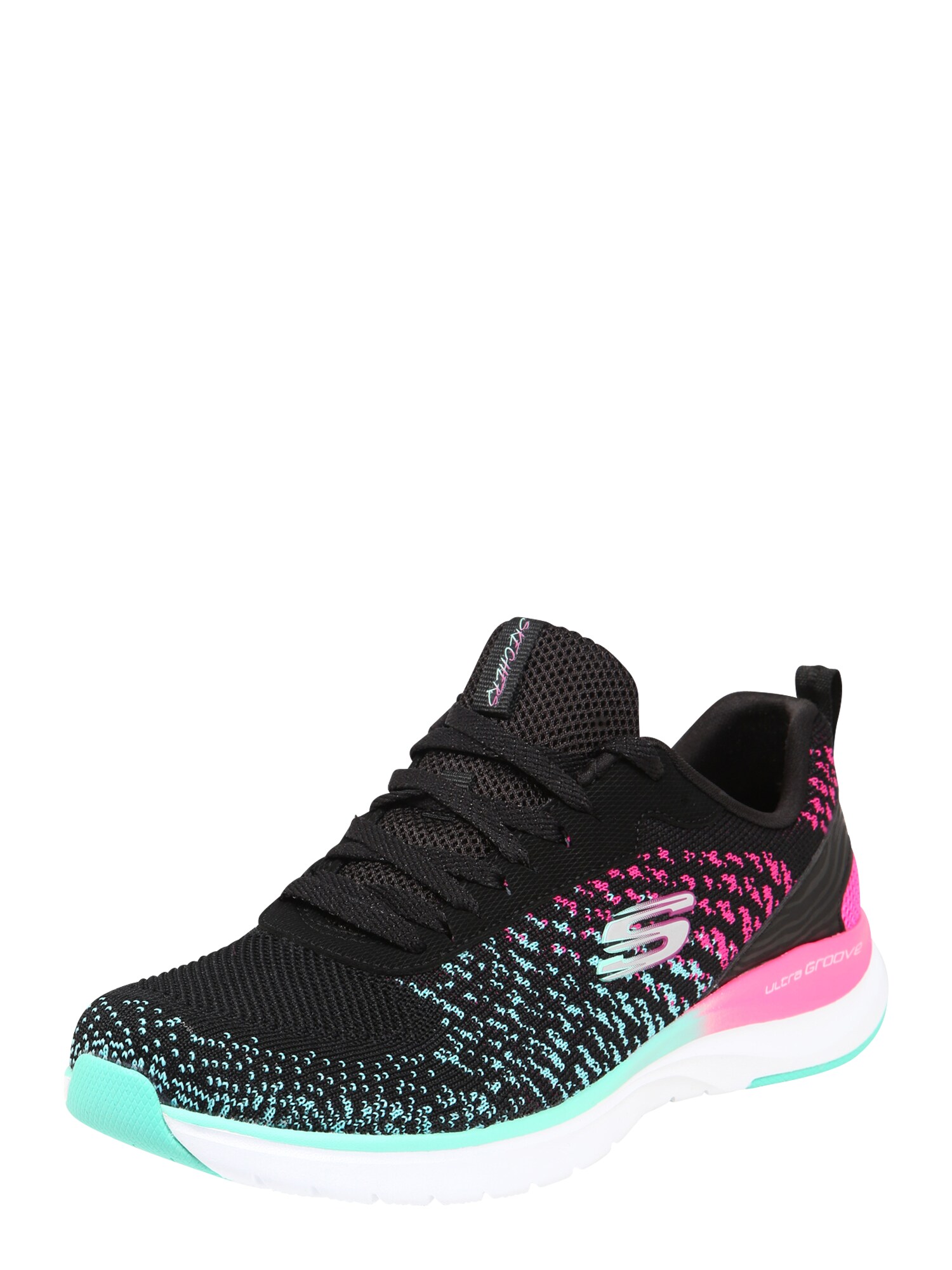 SKECHERS Sportbačiai be auliuko  juoda / rožinė / turkio spalva