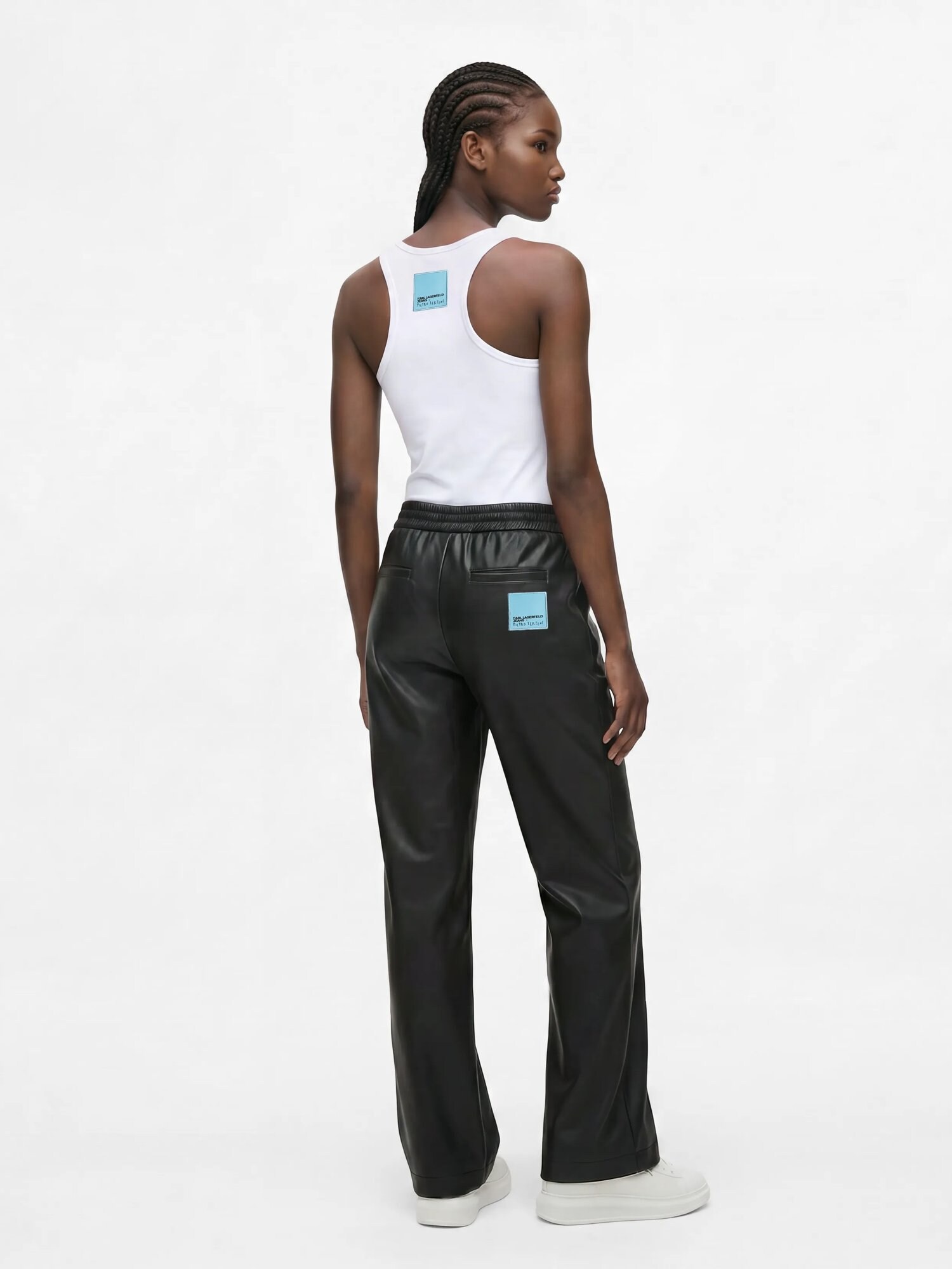 KARL LAGERFELD JEANS Pantalón 'Pietro Terzini'  negro / blanco – imagen 4