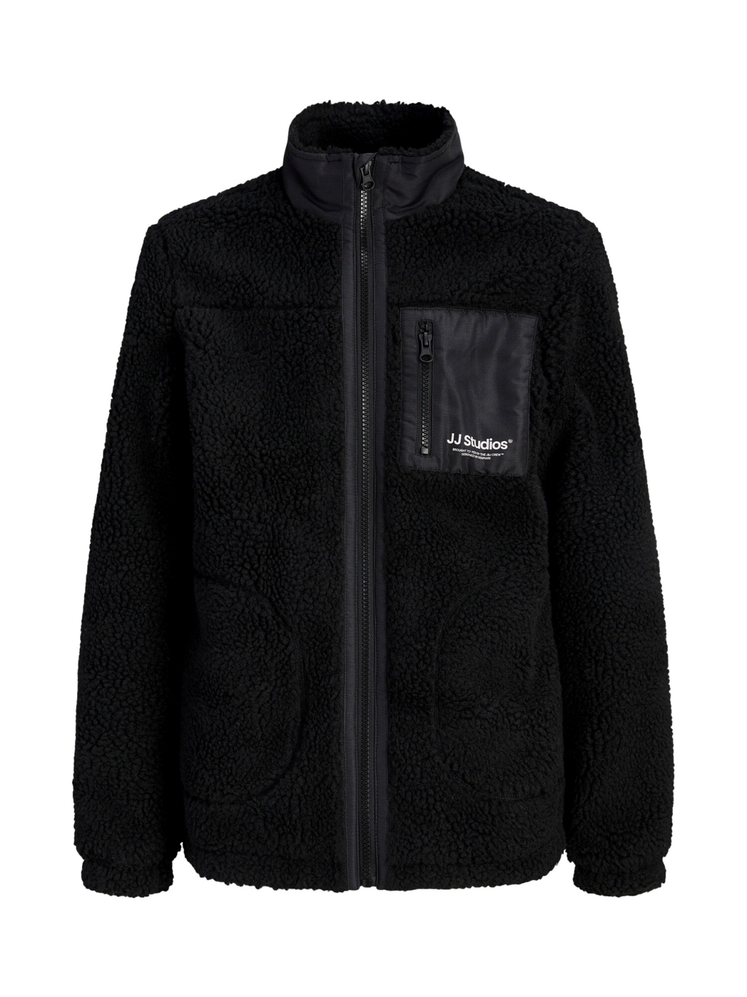 Jack & Jones Junior Jachetă  fleece JJESoho negru / alb