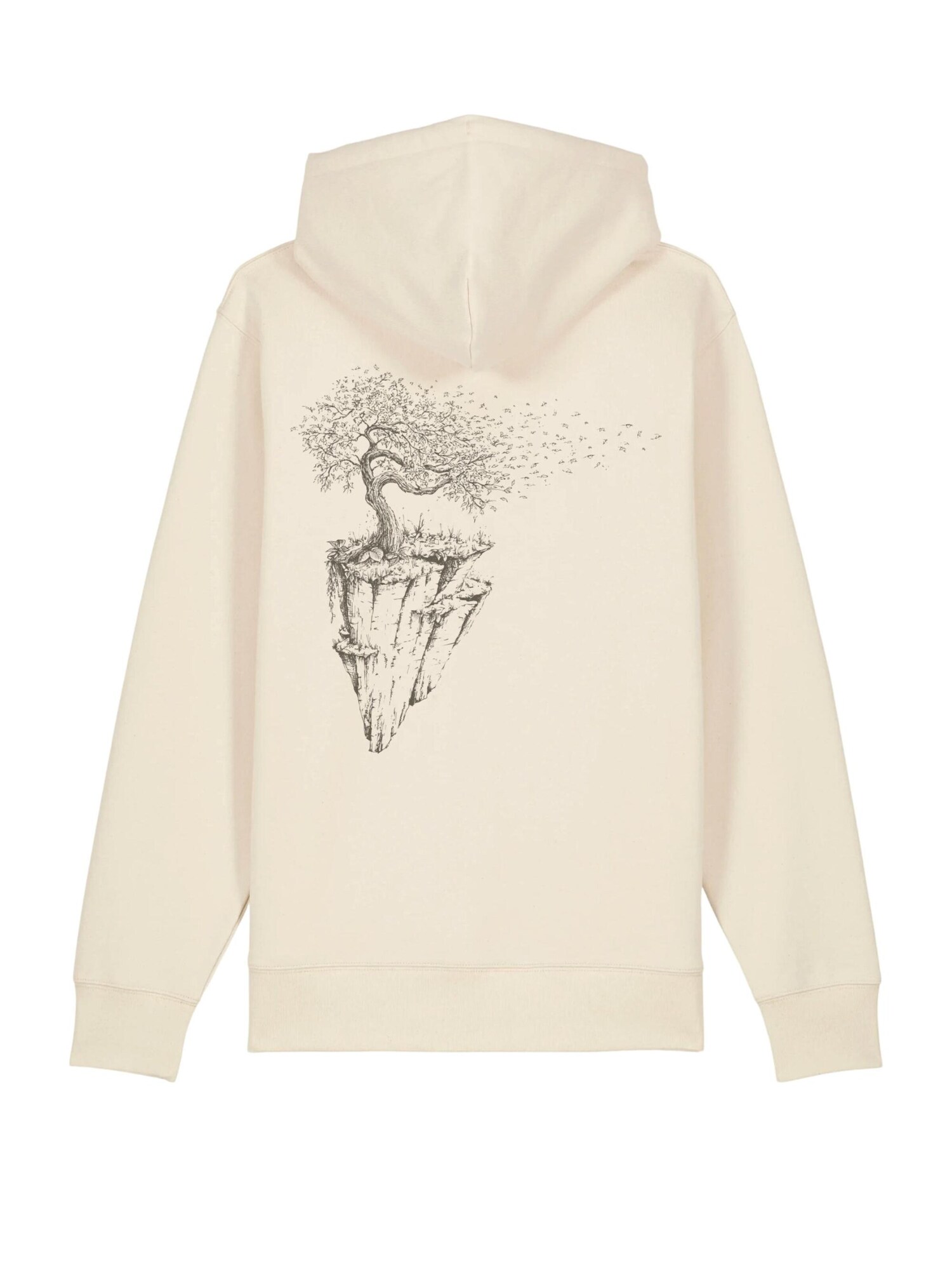 Life-Tree Pullover 'Organic Fairwear Hoodie Unisex Natural Raw Maple Island' beige