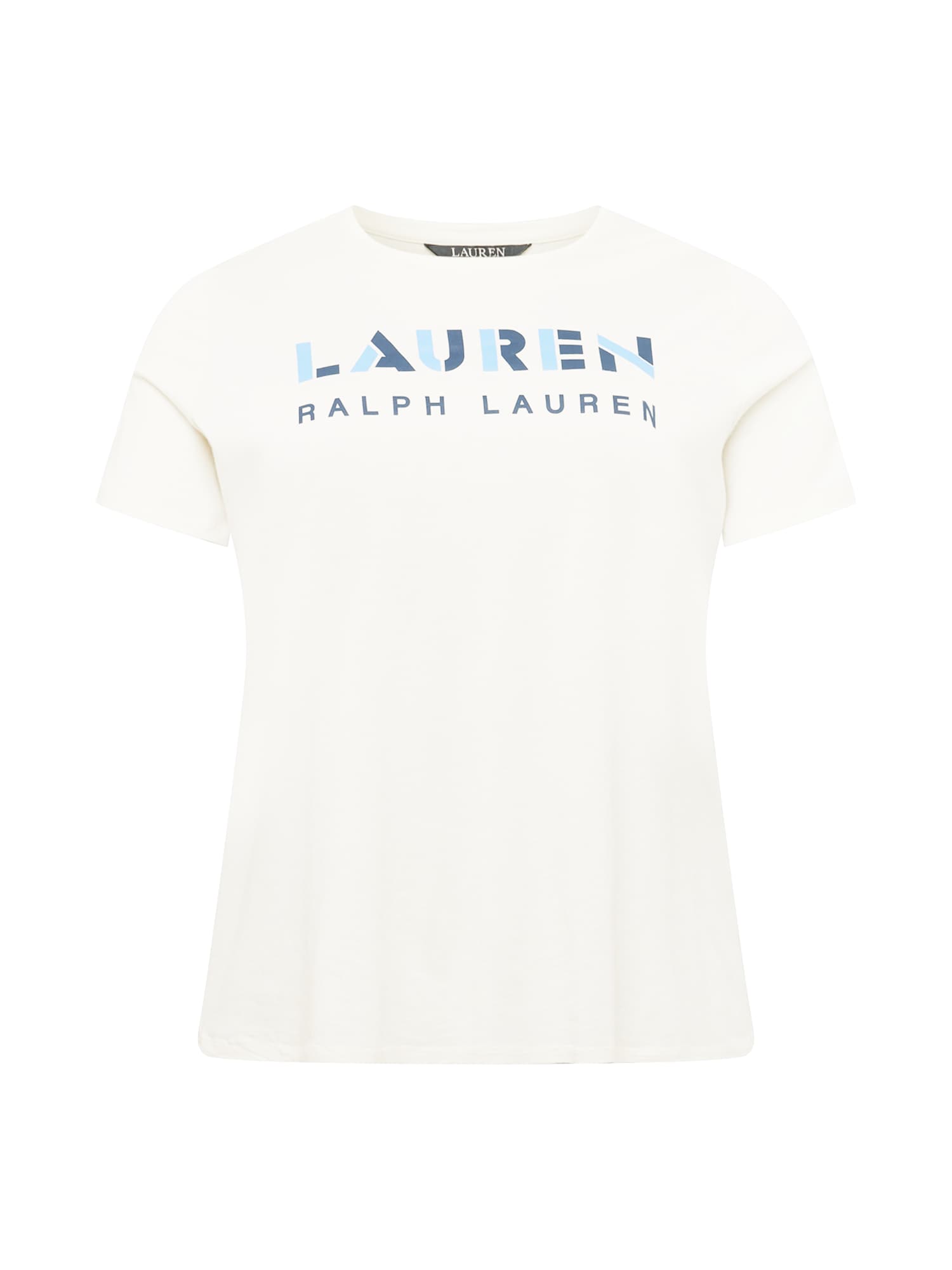 Lauren Ralph Lauren Plus Marškinėliai 'KATLIN' kremo / šviesiai mėlyna / tamsiai mėlyna
