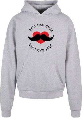 Merchcode Sweatshirt ‘Fathers Day – Best Dad’ Grijs gemêleerd / Rood / Zwart