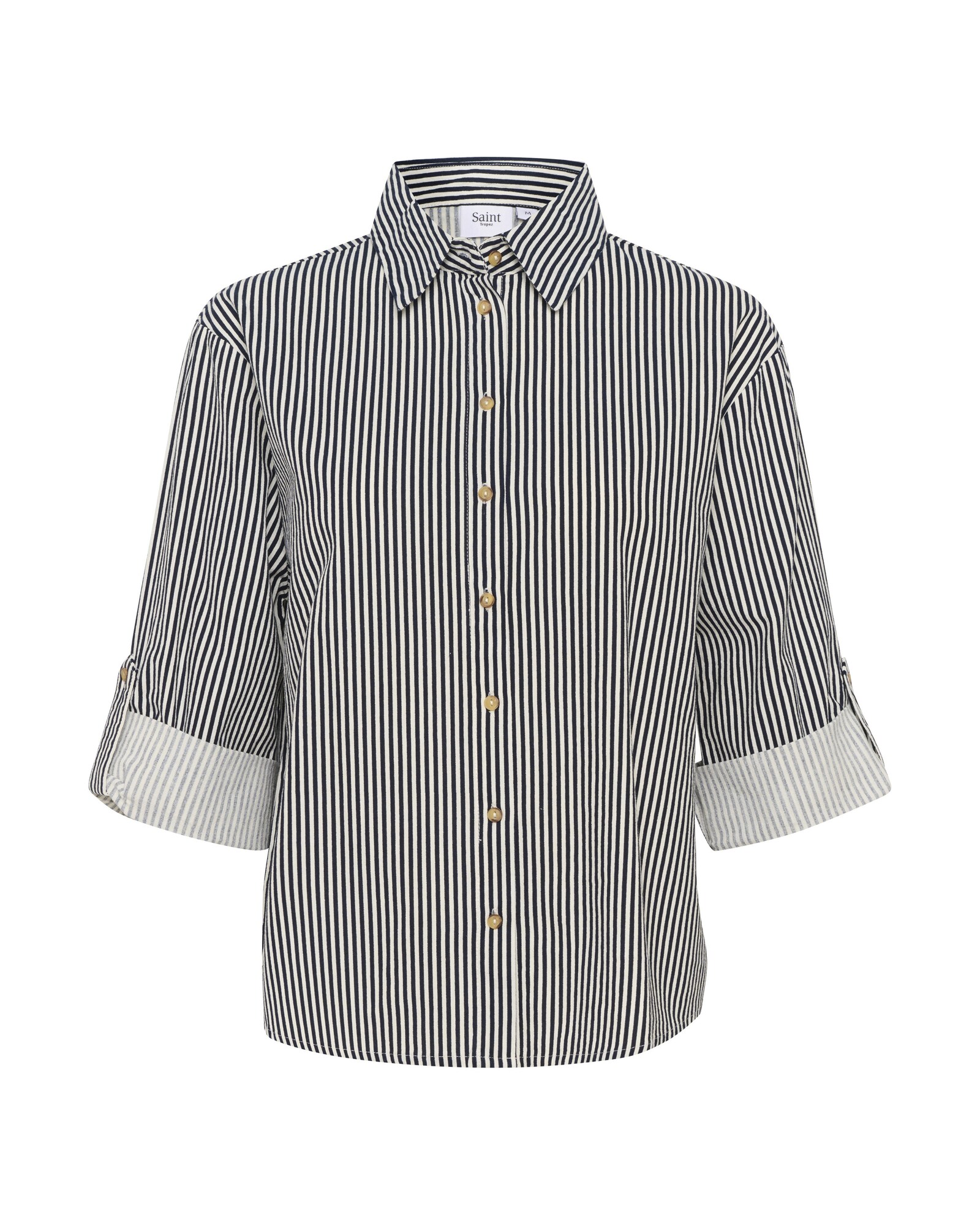 SAINT TROPEZ Blusa 'Zalinda'  azul noche / blanco