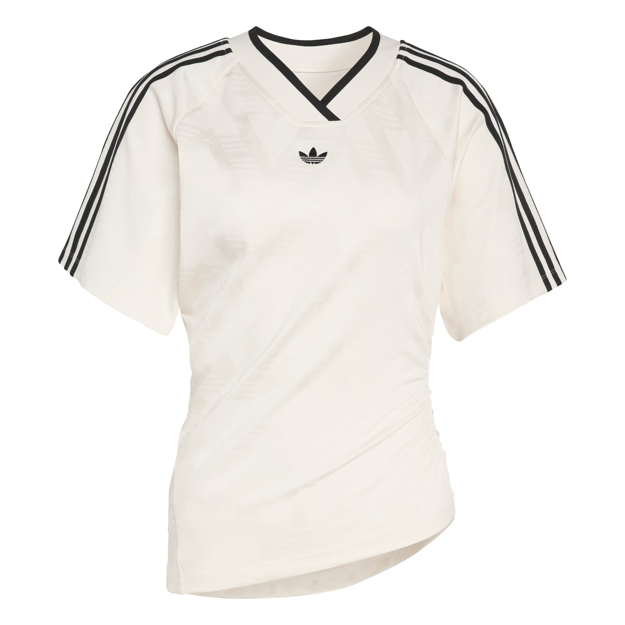 ADIDAS ORIGINALS Tricou ROUCHED FOOTBALL  negru / alb