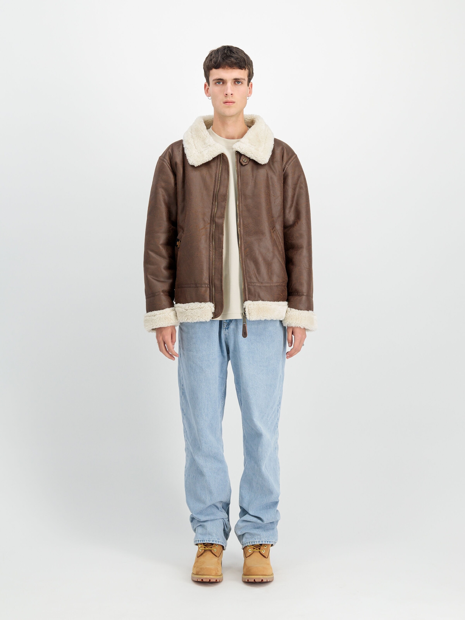 Alpha industries B-3 Faux Leather Bomber Jacket bomberjackor herr – bild 3