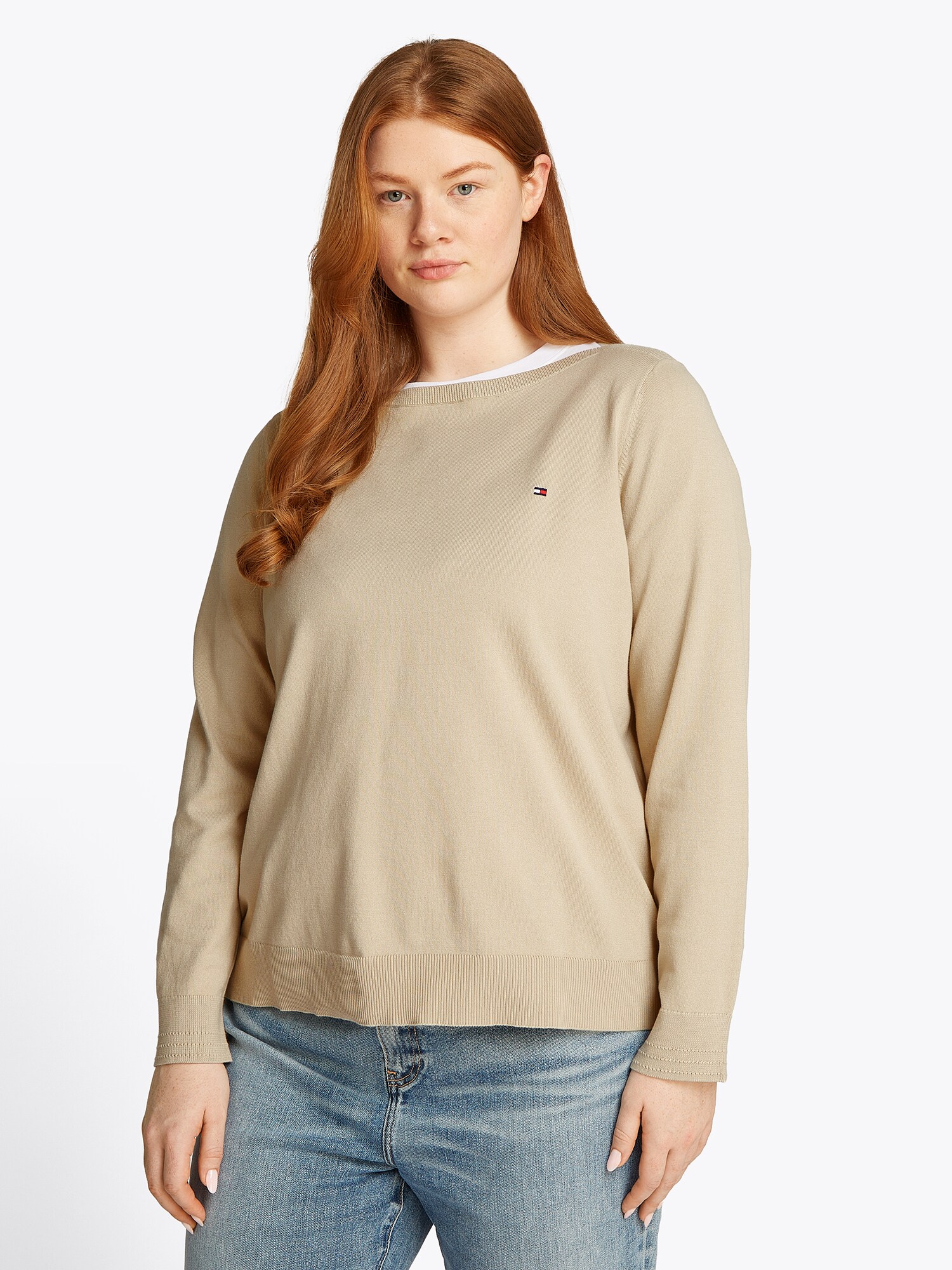 Tommy Hilfiger Curve Pulóver  khaki termék 2. képe