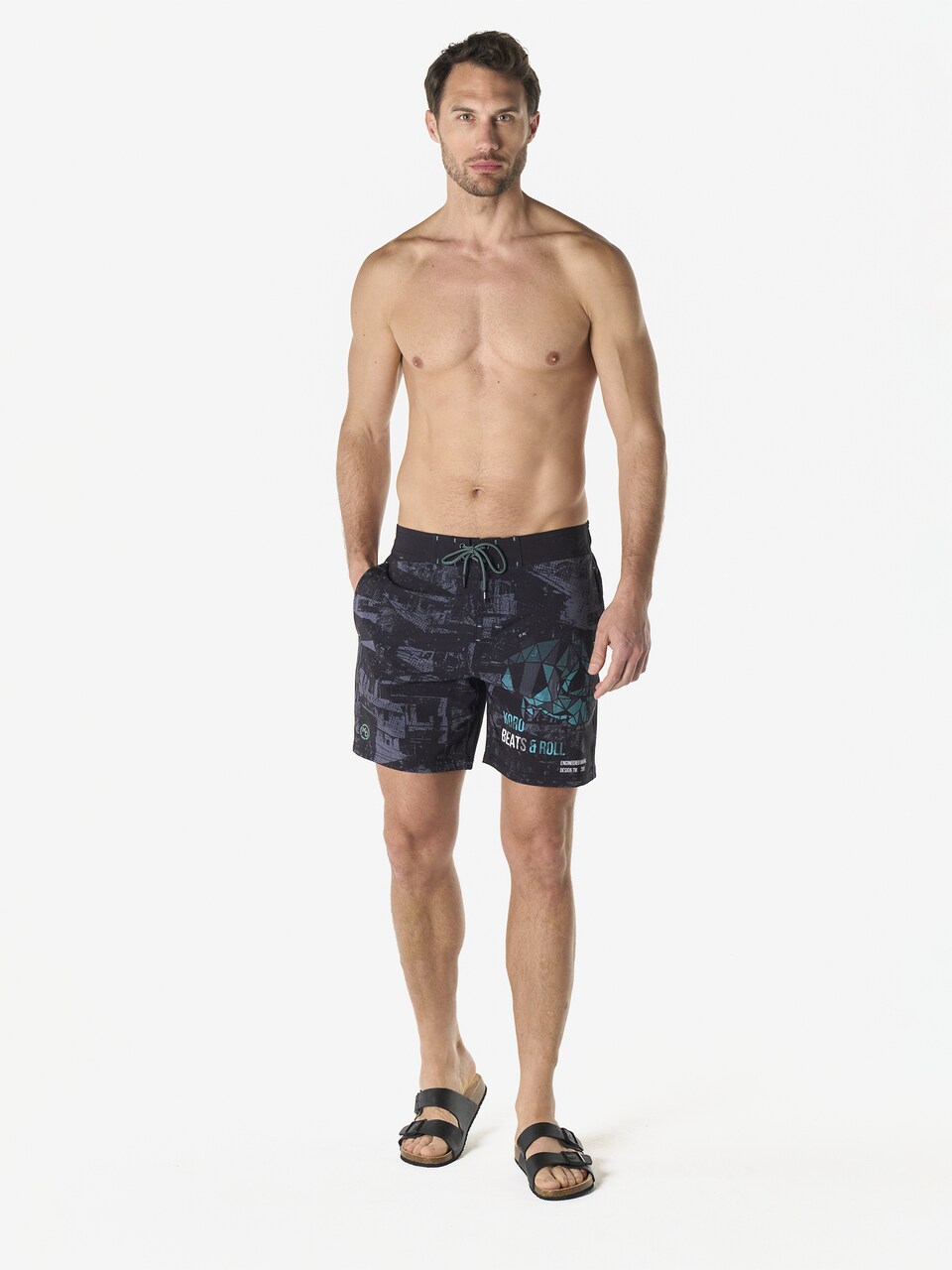 Badshorts aqua / antracit