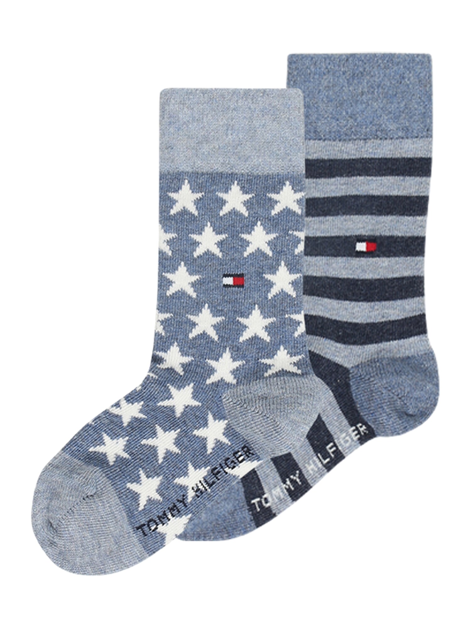 TOMMY HILFIGER Ponožky  modrosivá / svetlomodrá / biela