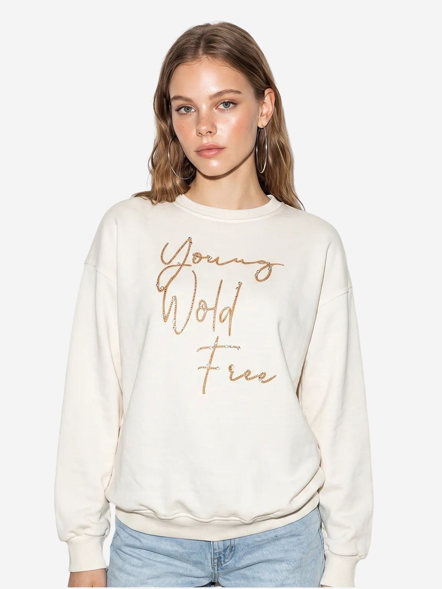 Bianco Lucci Sweater majica 'Sweatshirts' bijela