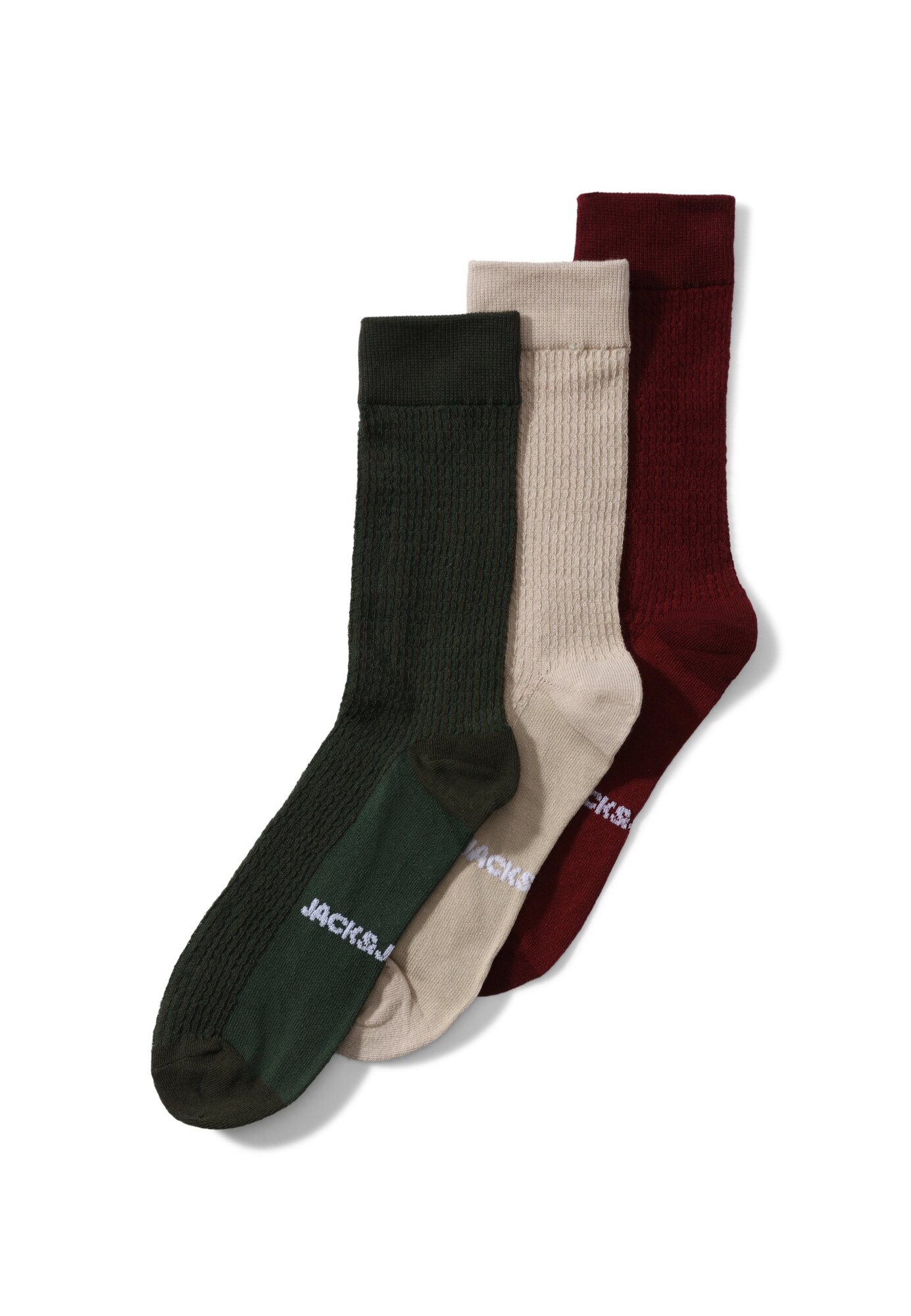 JACK & JONES Șosete JACHENCE gri deschis / verde pin / roşu închis