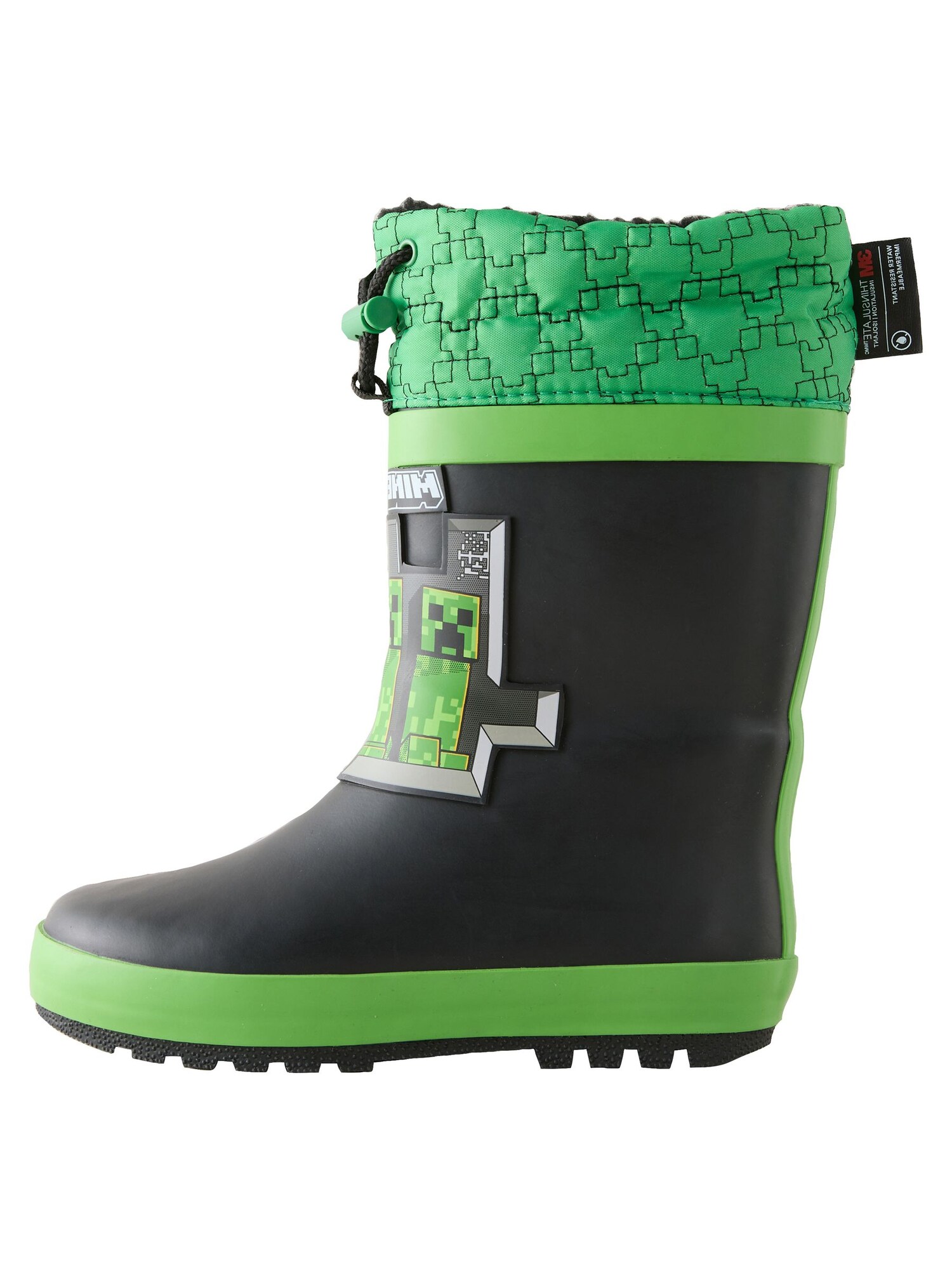 Next Cizme de cauciuc Minecraft  gri / verde / verde deschis / negru