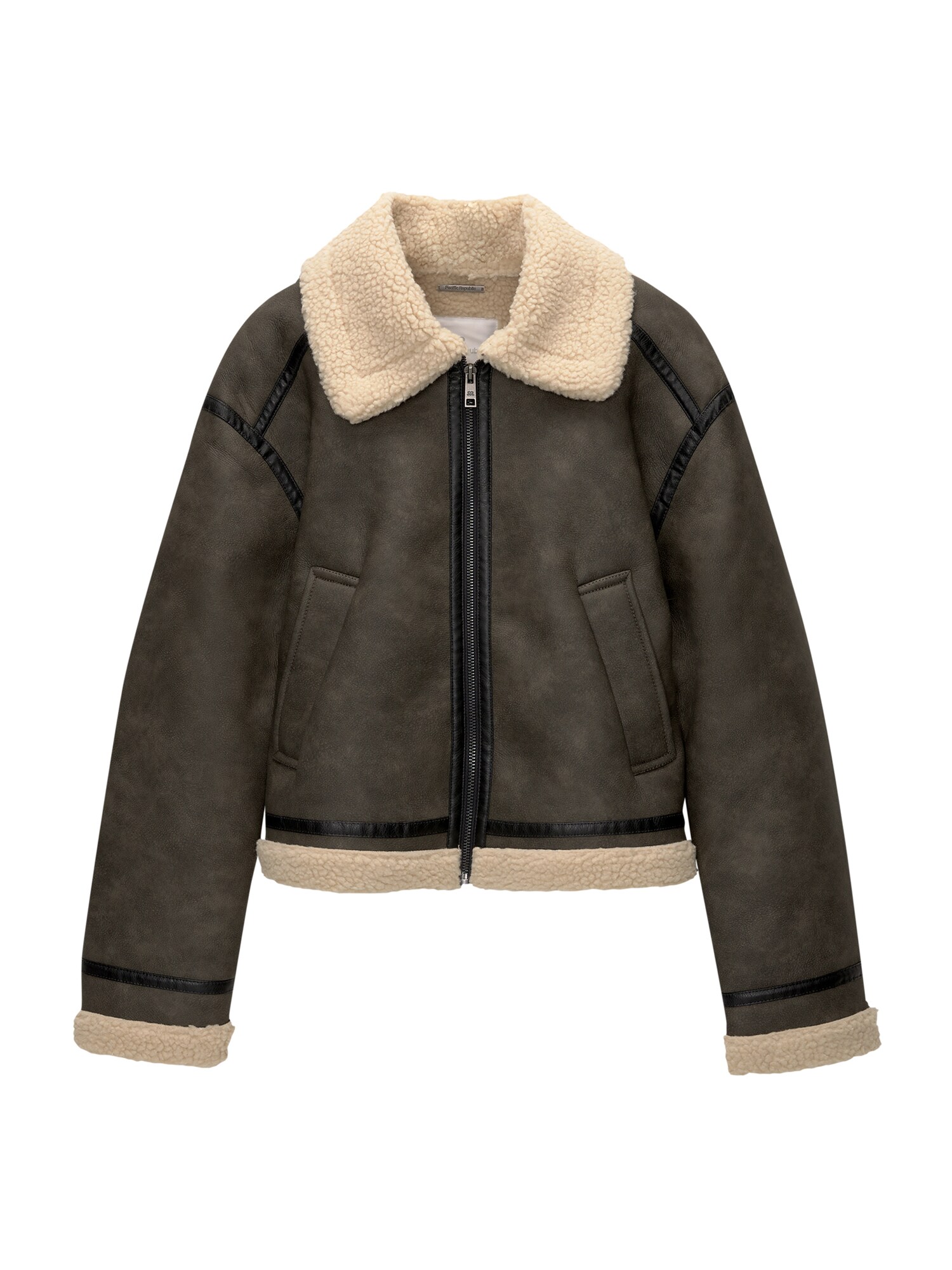 Pull&Bear Geacă de primăvară-toamnă  bej / maro închis