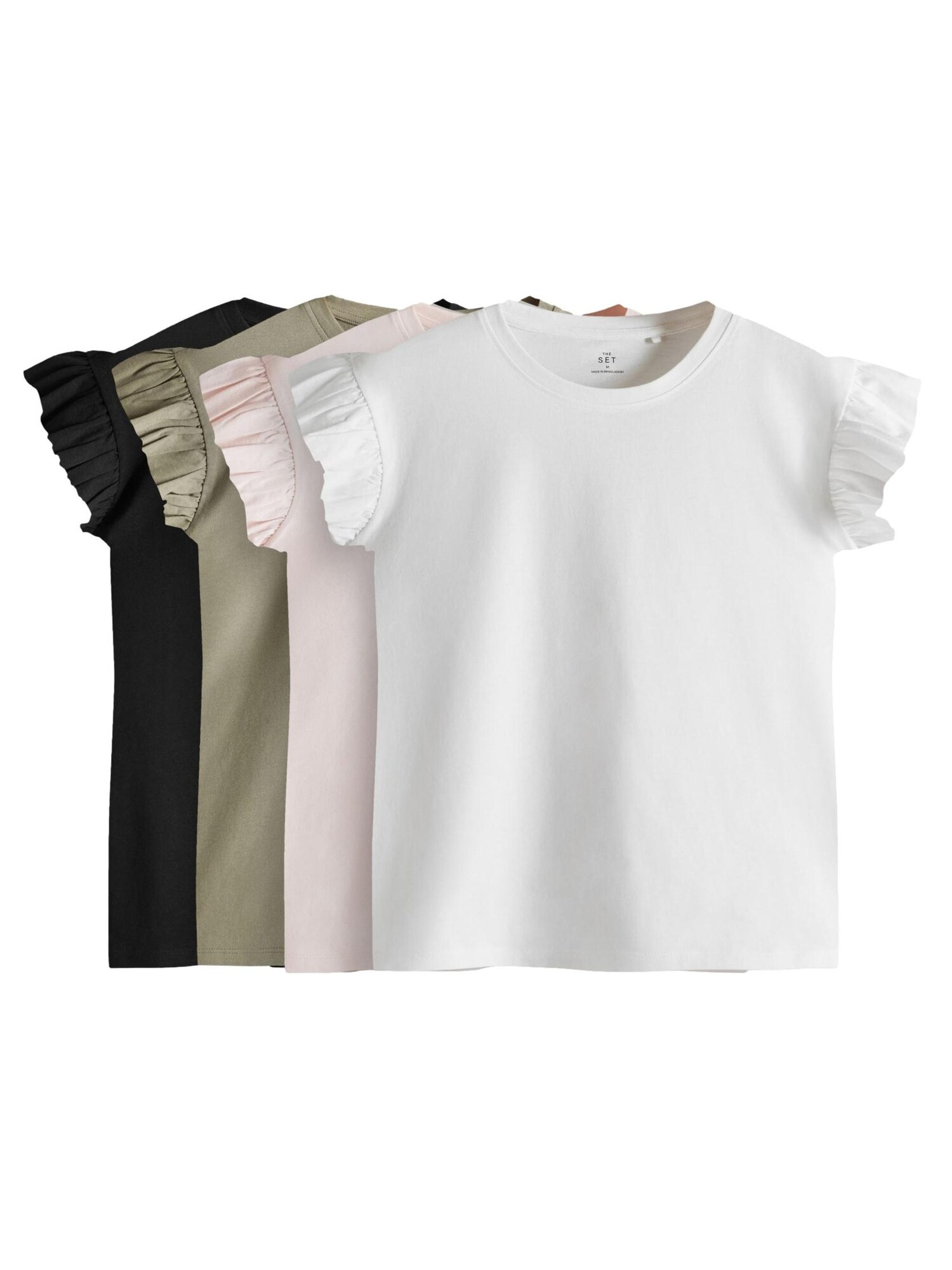 The Set Tricou  oliv / roz pudră / negru / alb