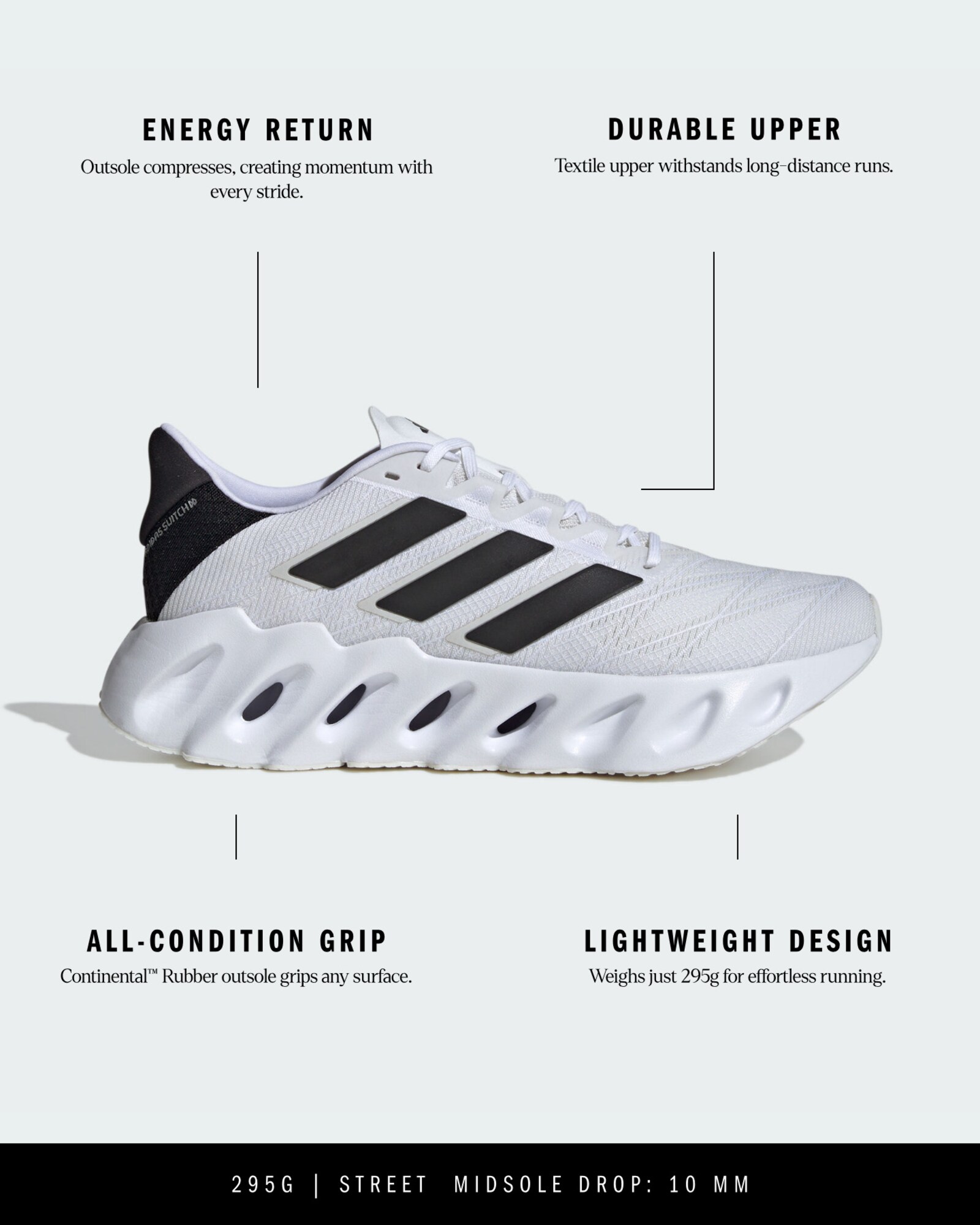 ADIDAS PERFORMANCE Futócipők 'Switch Fwd 2'  fekete / fehér termék 2. képe