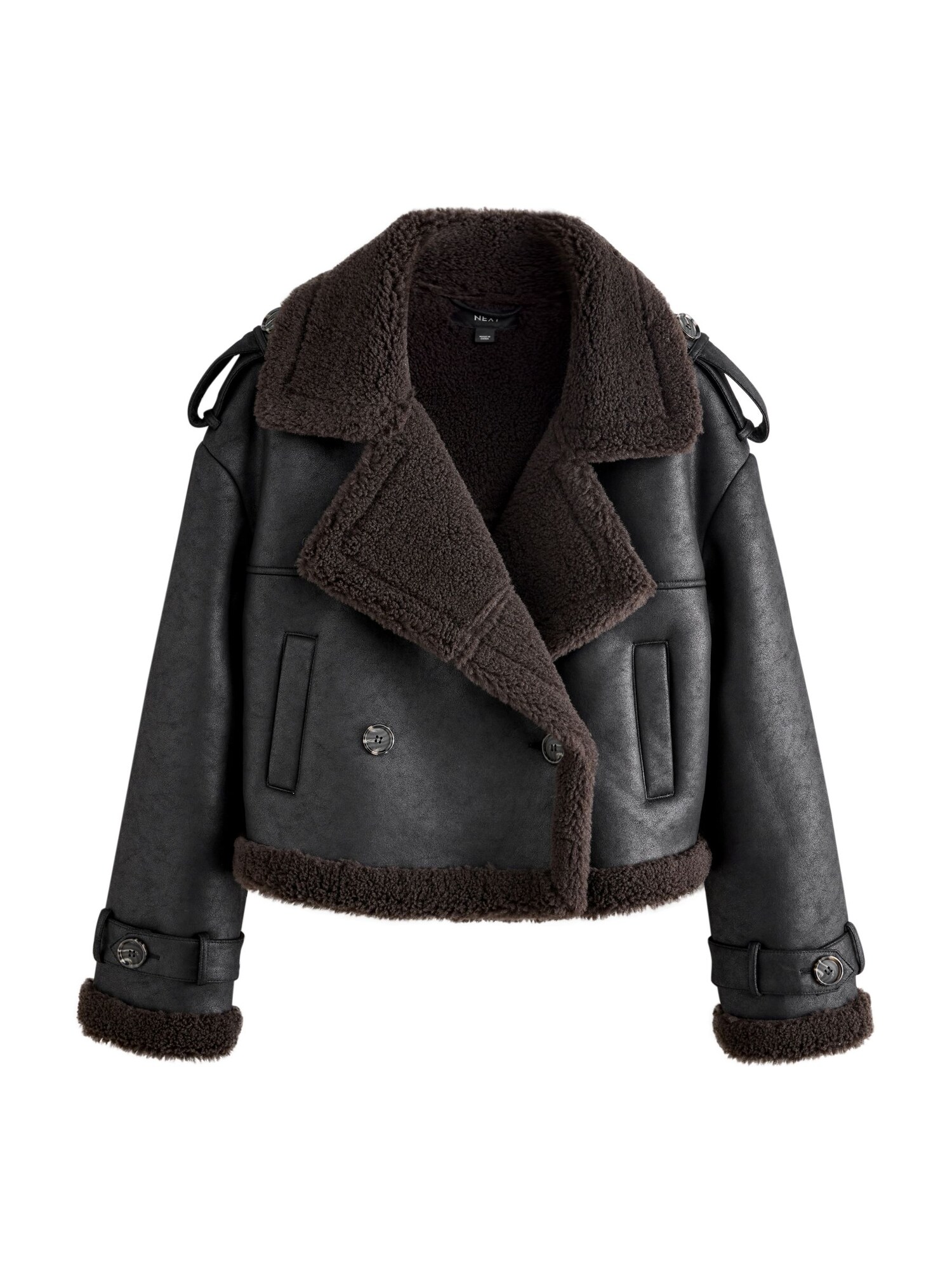 Next Geacă de primăvară-toamnă Aviator  maro / negru