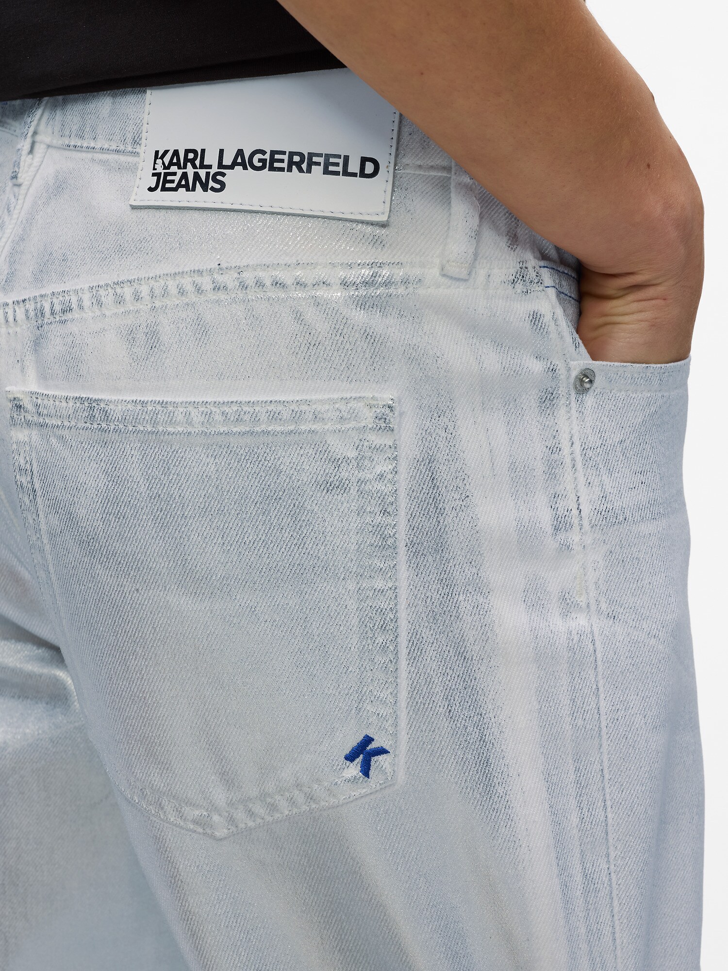 KARL LAGERFELD JEANS Džínsy  strieborná (obrázok 5)