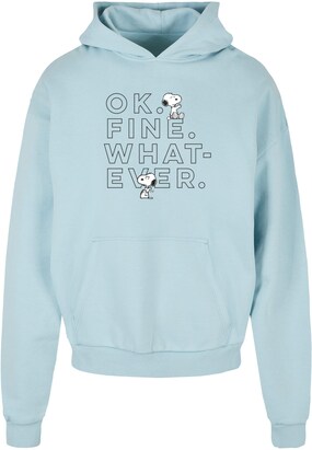 Merchcode Sweatshirt ‘Peanuts – Ok Fine Whatever’ Lichtblauw / Zwart / Wit