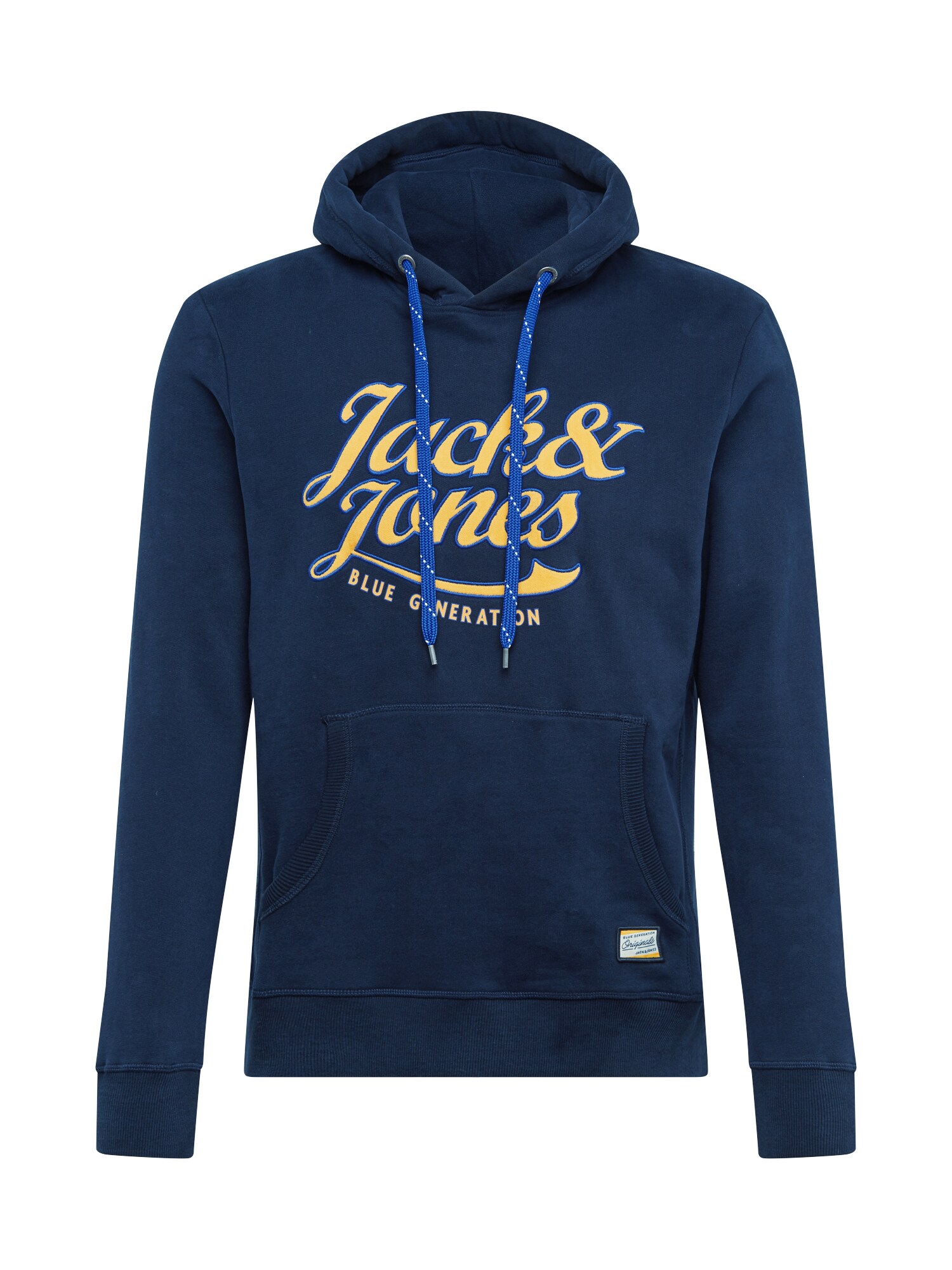 JACK & JONES Megztinis be užsegimo 'LARS'  tamsiai mėlyna / mėlyna / geltona