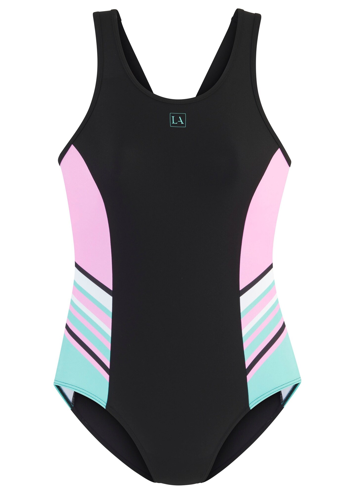 LASCANA ACTIVE Costum de baie sport  albastru deschis / roz deschis / negru / alb