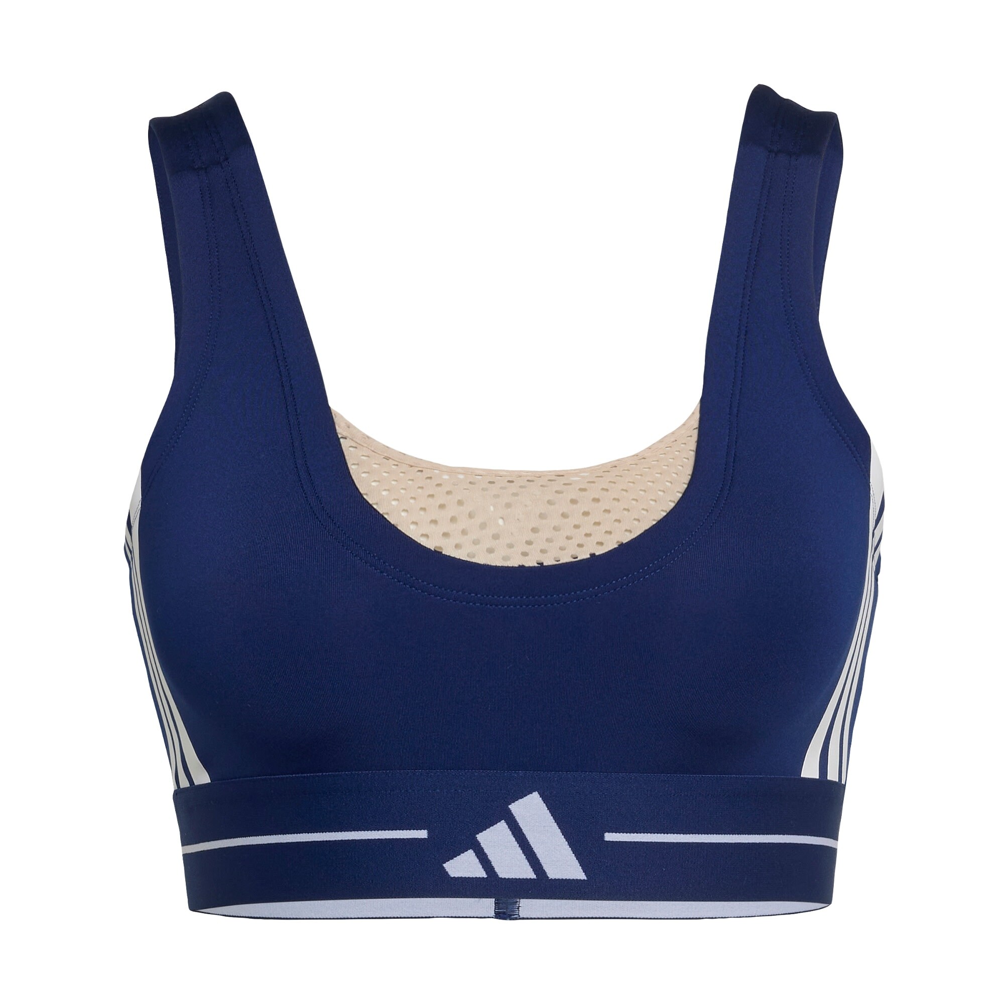 ADIDAS PERFORMANCE Sutien sport 'Hyperglam'  ecru / albastru închis / alb