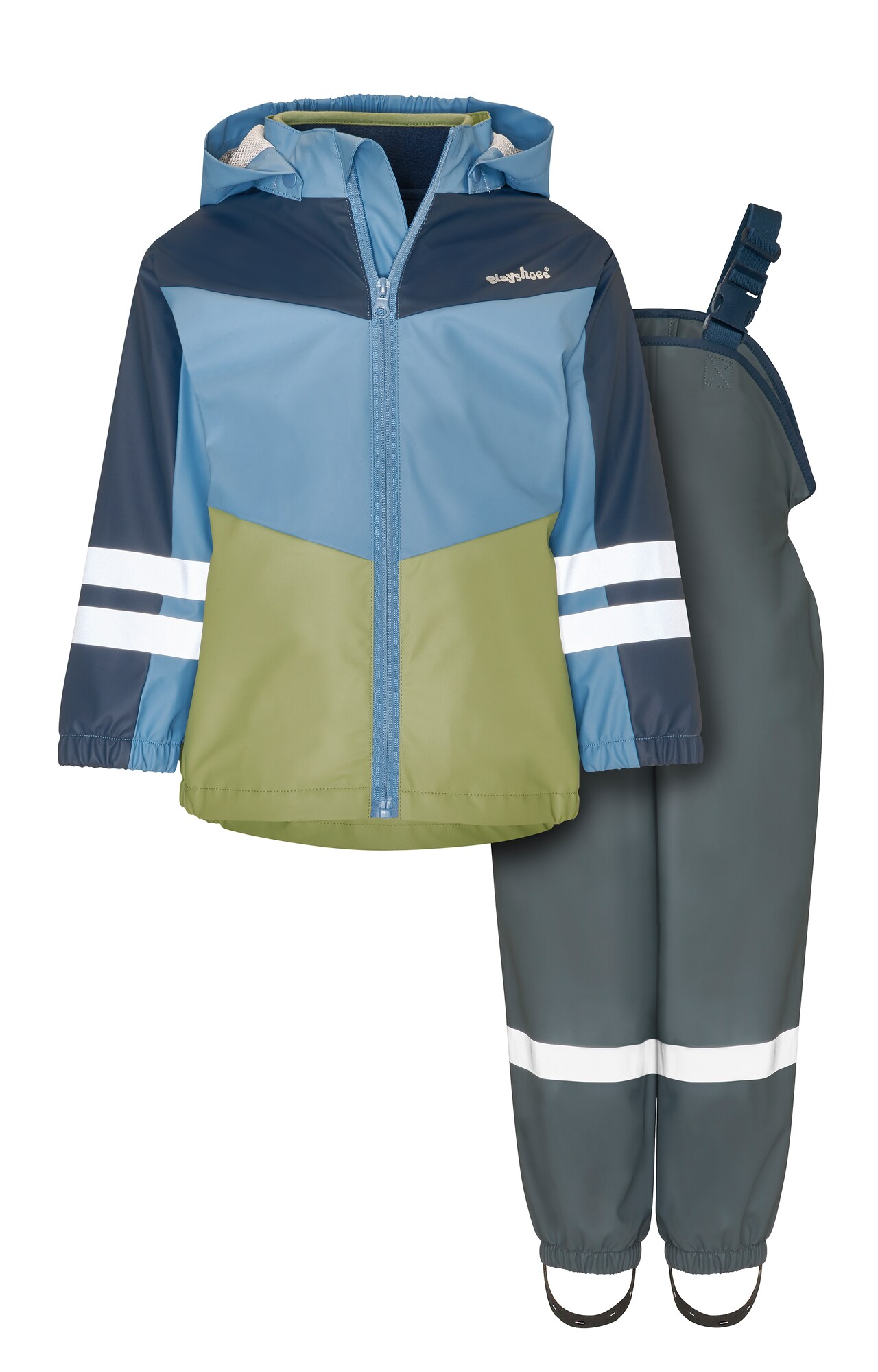 PLAYSHOES Salopetă albastru marin / albastru deschis / gri închis / verde iarbă