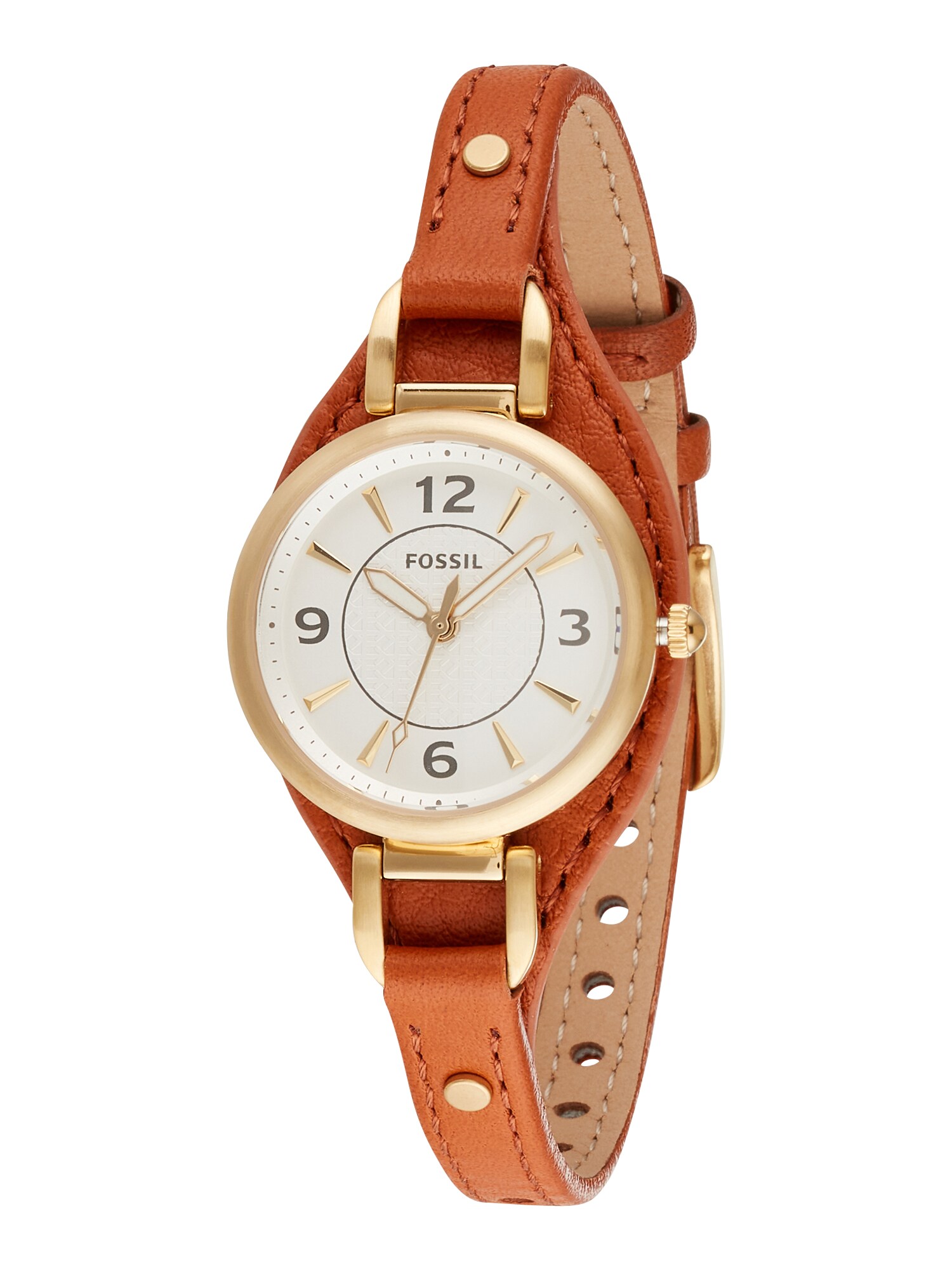 FOSSIL Analoginis (įprasto dizaino) laikrodis 'Carlie' ruda / balta