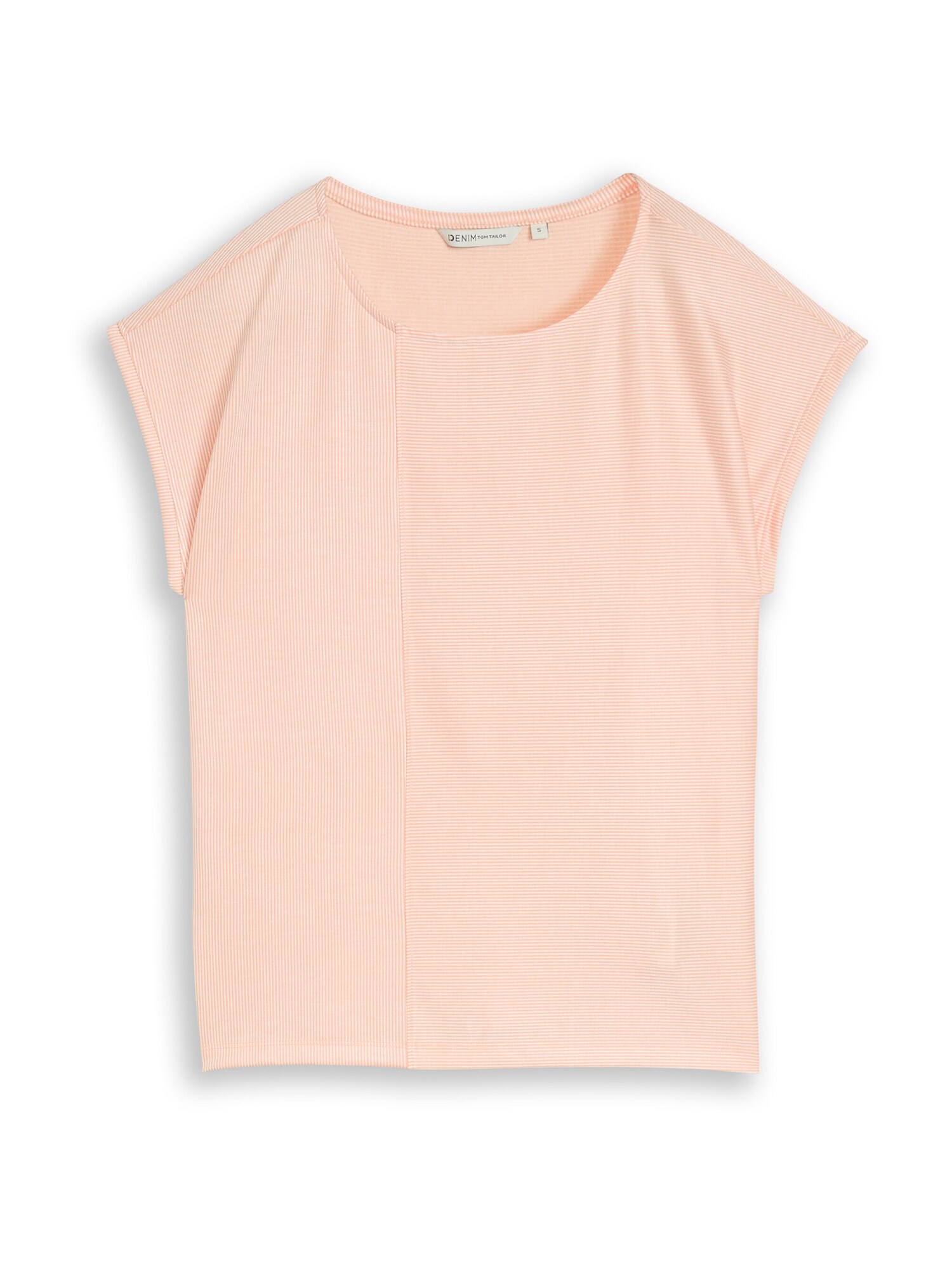 TOM TAILOR DENIM Tricou  portocaliu / alb
