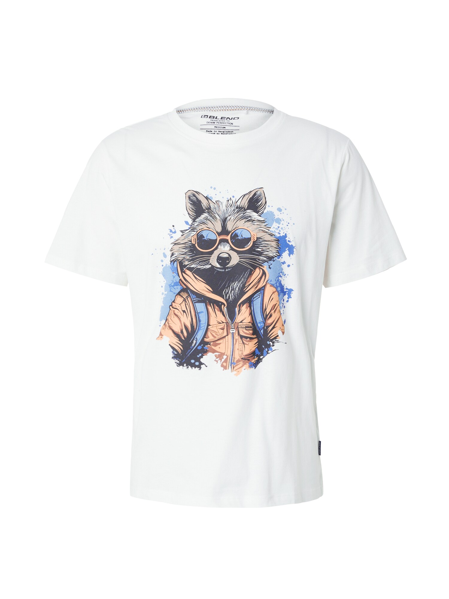 BLEND Camiseta  azul / marrón / negro / blanco