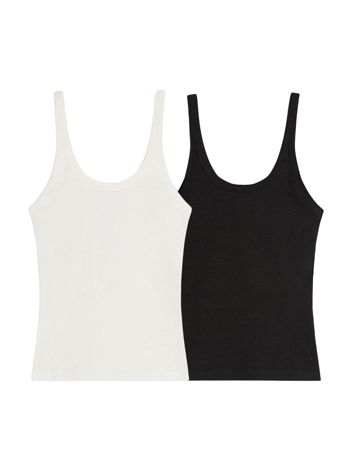 Bershka Top negru / alb