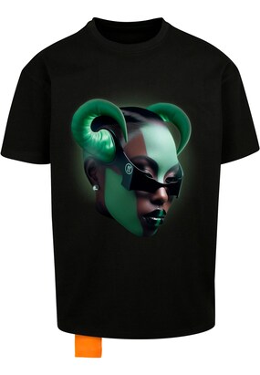 Forgotten Faces Shirt ‘Green Empress’ Donkerbruin / Lichtgroen / Donkergroen / Zwart