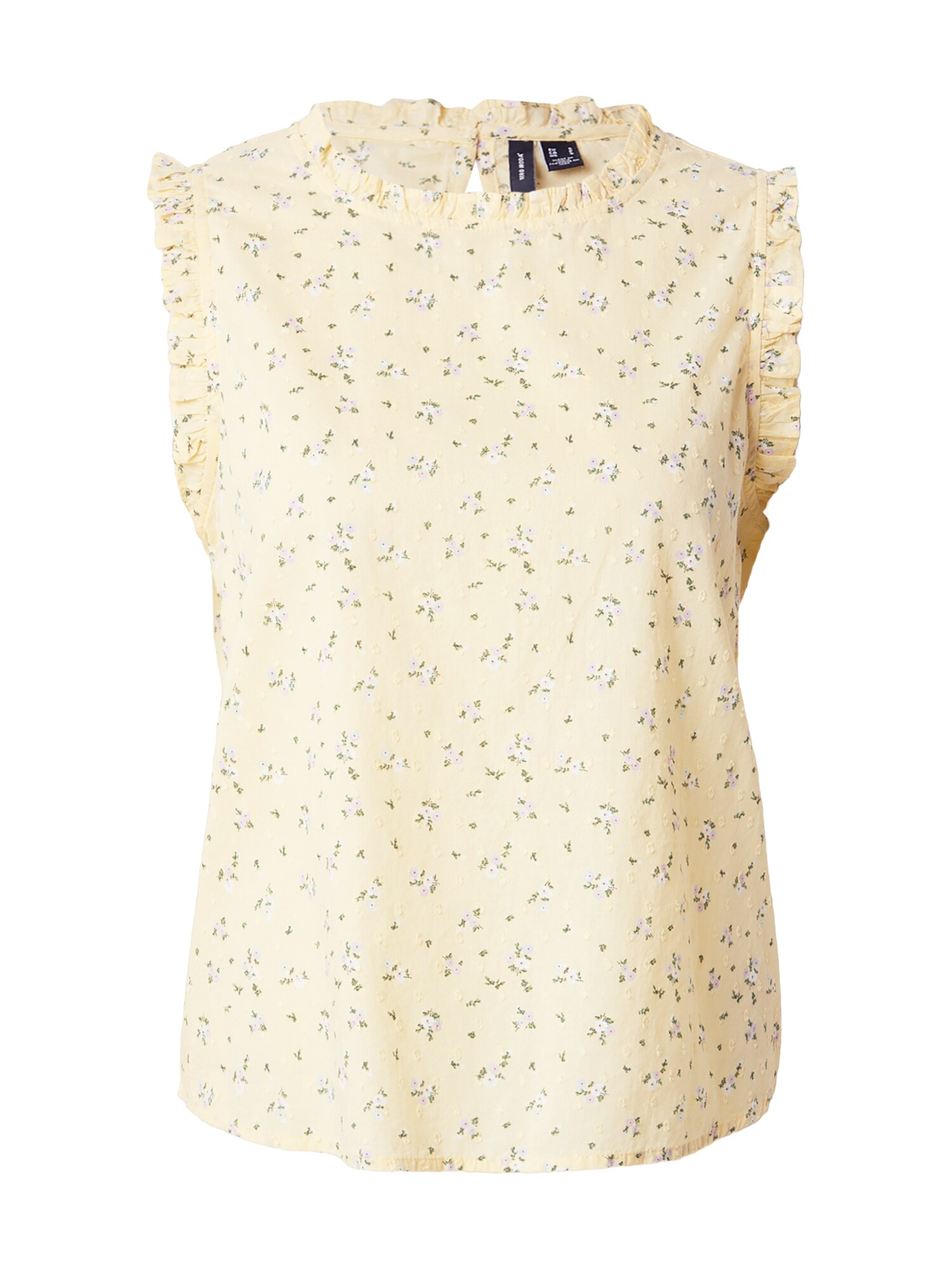 VERO MODA Bluză VMTRINE galben lămâie / verde / alb