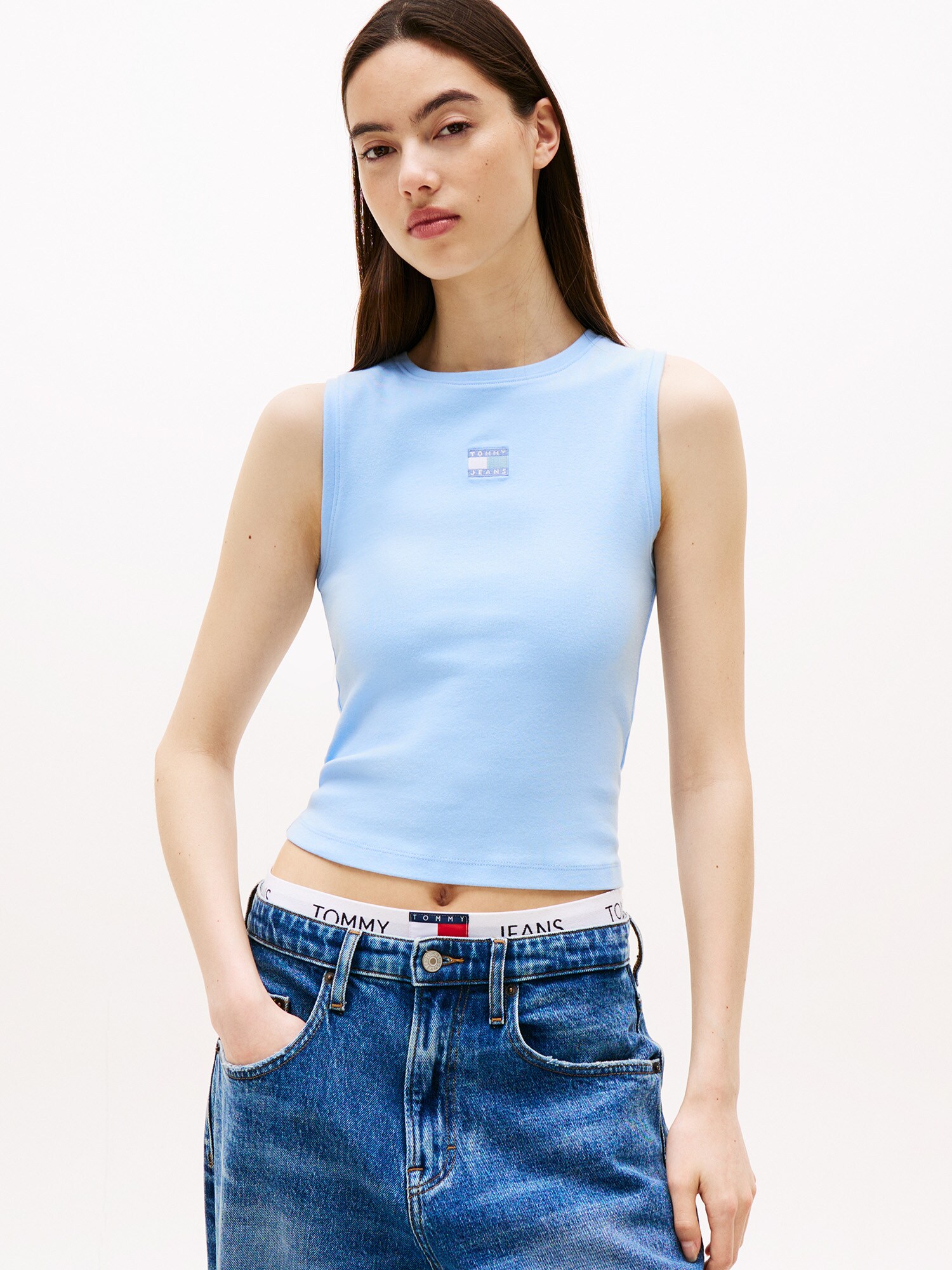 Tommy Jeans Top  kék / világoskék / fehér termék 2. képe