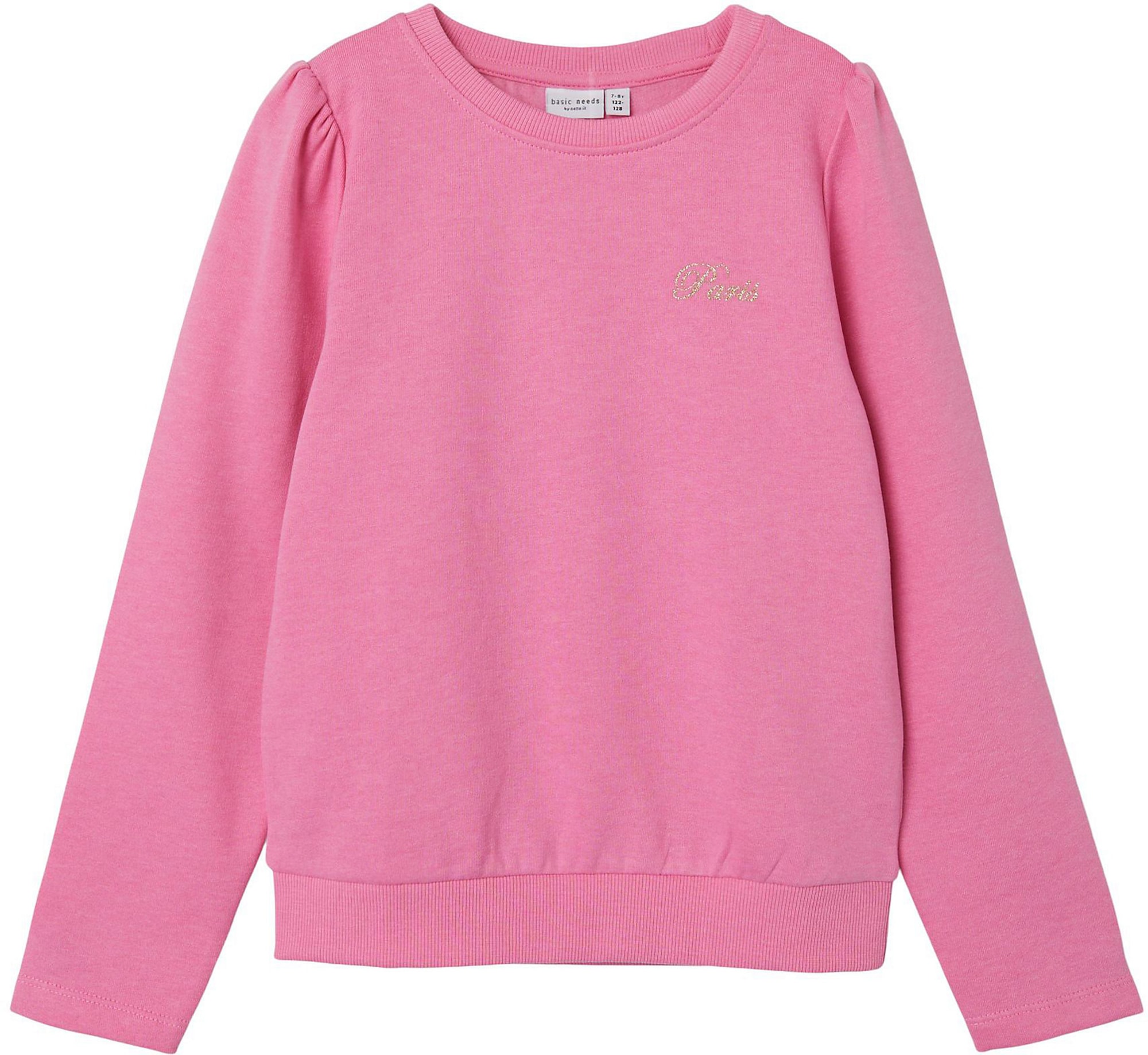 NAME IT Sweater majica 'Vima'  zlatna / roza melange