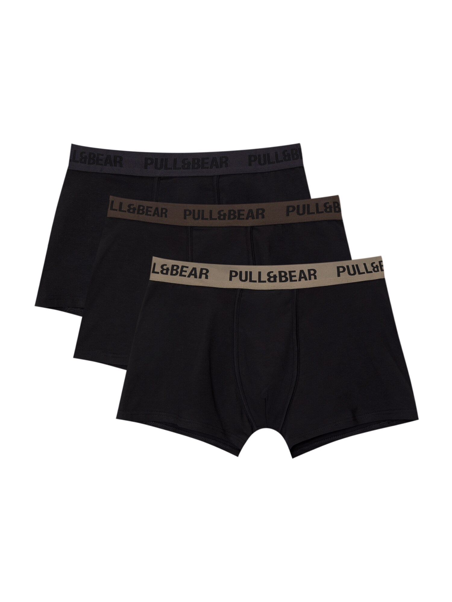 Pull&Bear Boxerky  piesková / hnedá / čierna