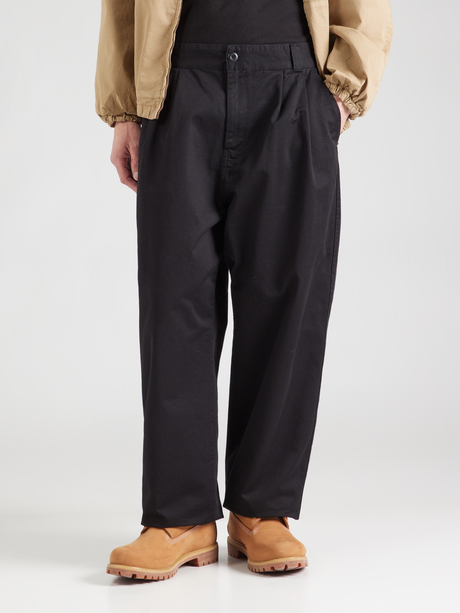 Carhartt WIP Élére vasalt nadrágok 'Marv'  fekete termék 2. képe
