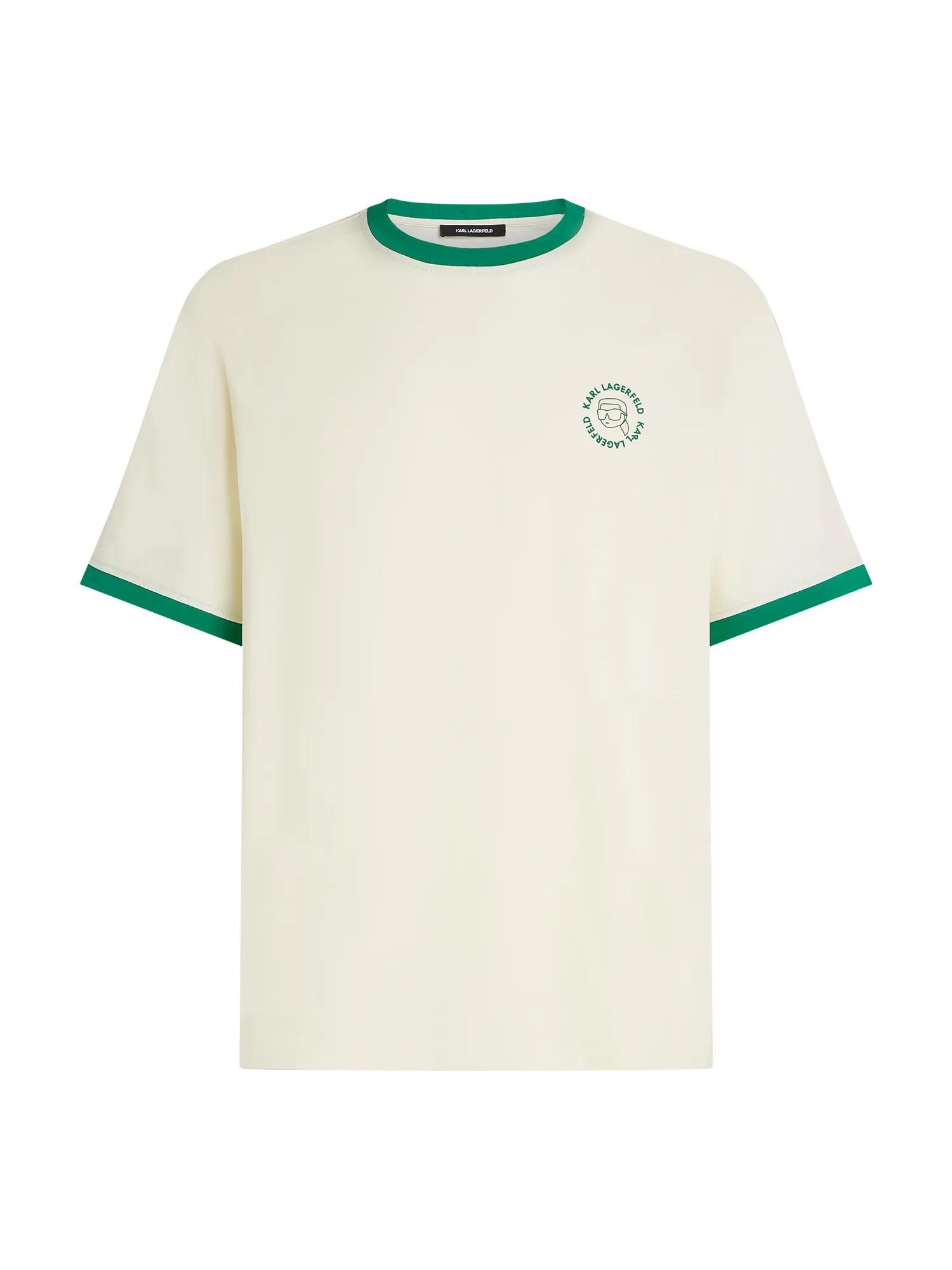 Karl Lagerfeld Tricou Ikon crem / verde închis