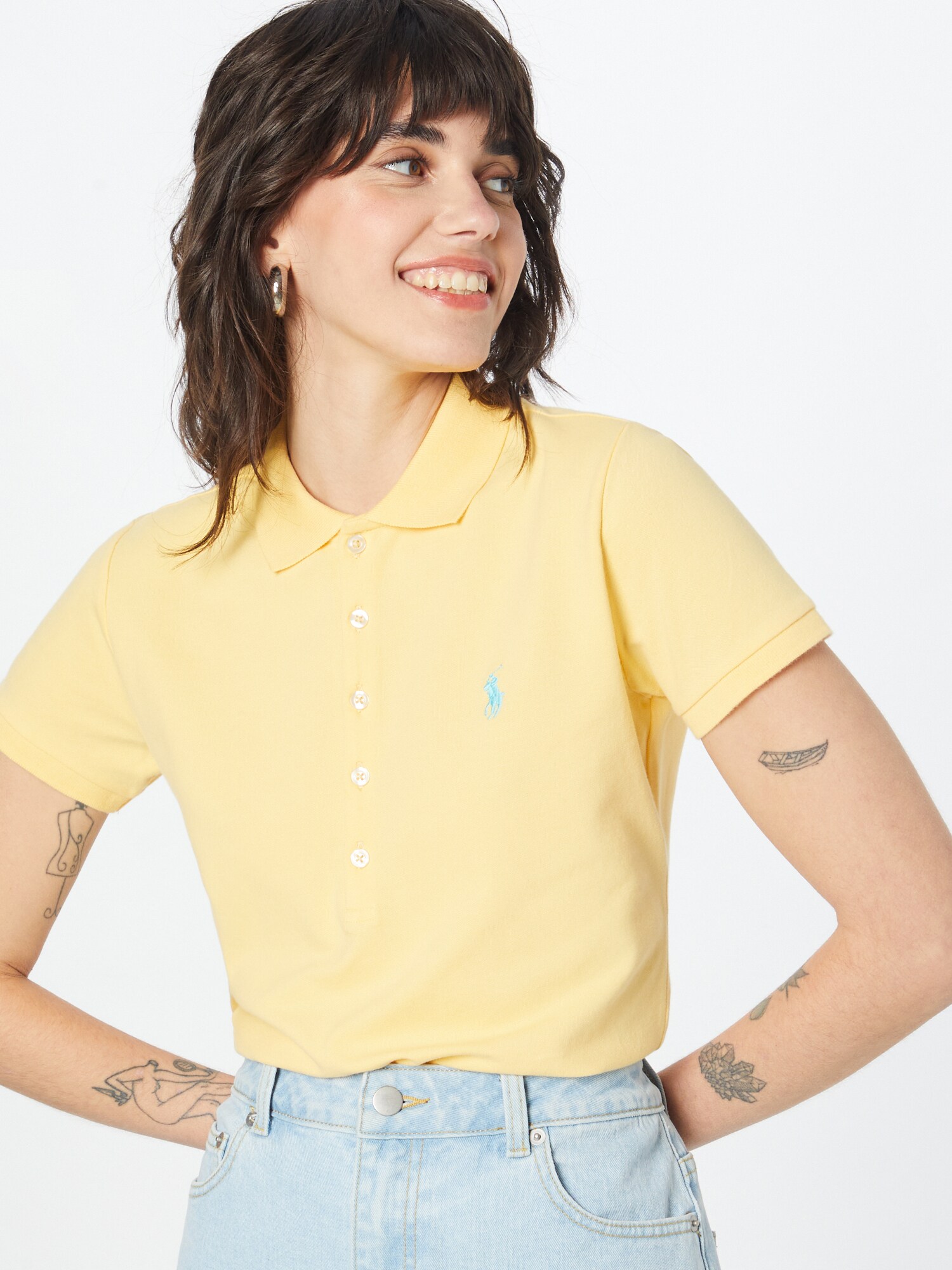 Polo Ralph Lauren Póló 'Julie'  kék / világos sárga termék 2. képe