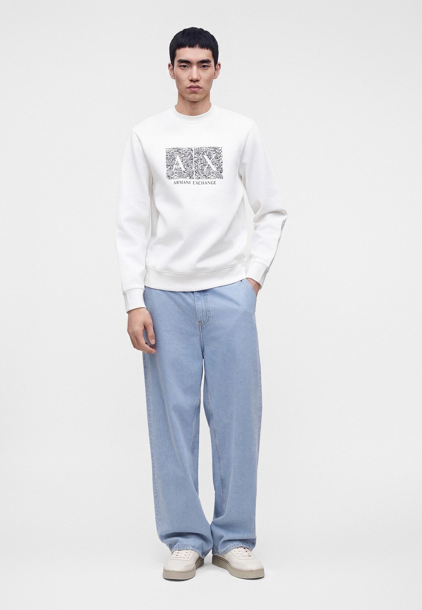 ARMANI EXCHANGE Sudadera navy / azul paloma / offwhite – imagen 3