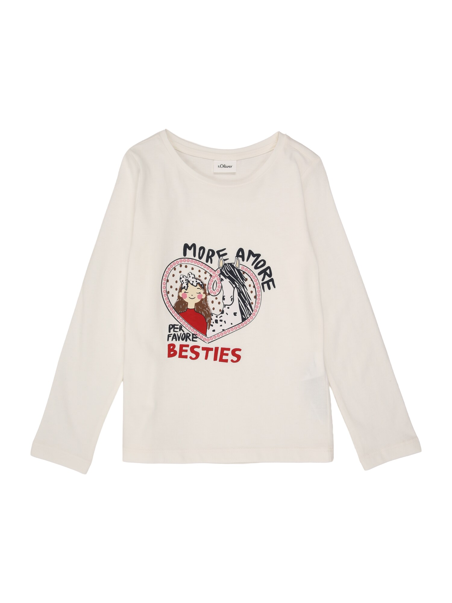 s.Oliver Tricou roz zmeură / roșu / negru / alb lână