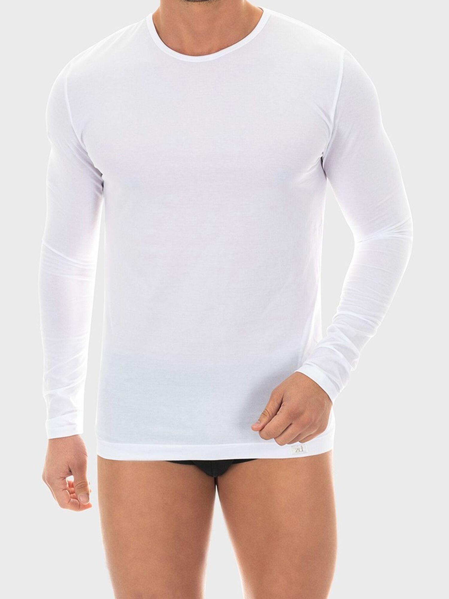 zd ZERO DEFECTS Camiseta térmica 'Long-Sleeved Egyptian Cotton' blanco