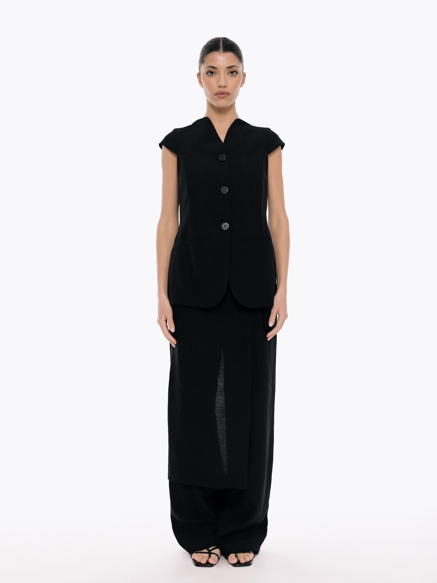 4TAILORS Vestă de costum Ringline negru